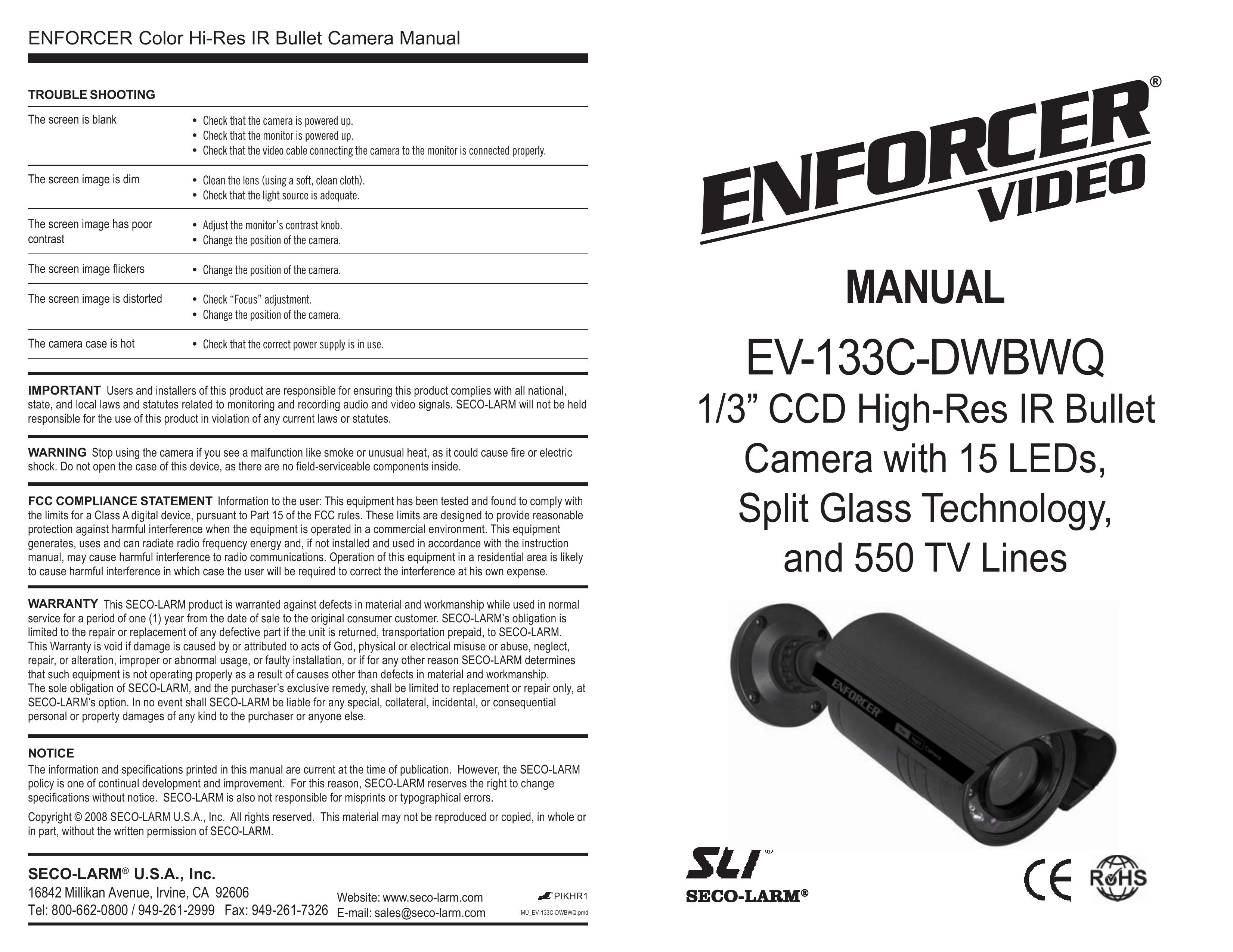 SECO-LARM USA EV-133C-DWBWQ Security Camera User Manual