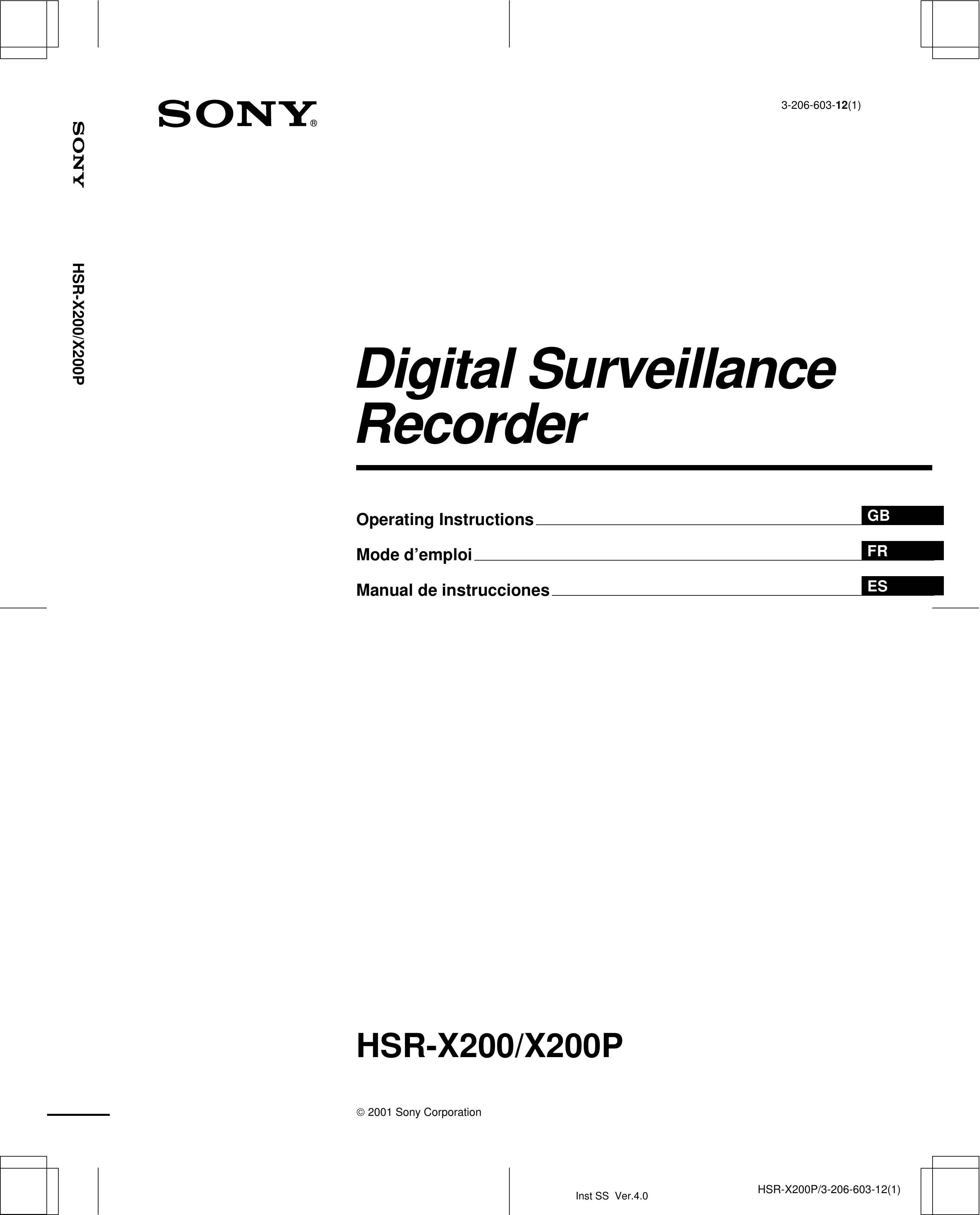 Sony HSR-X200 Security Camera User Manual