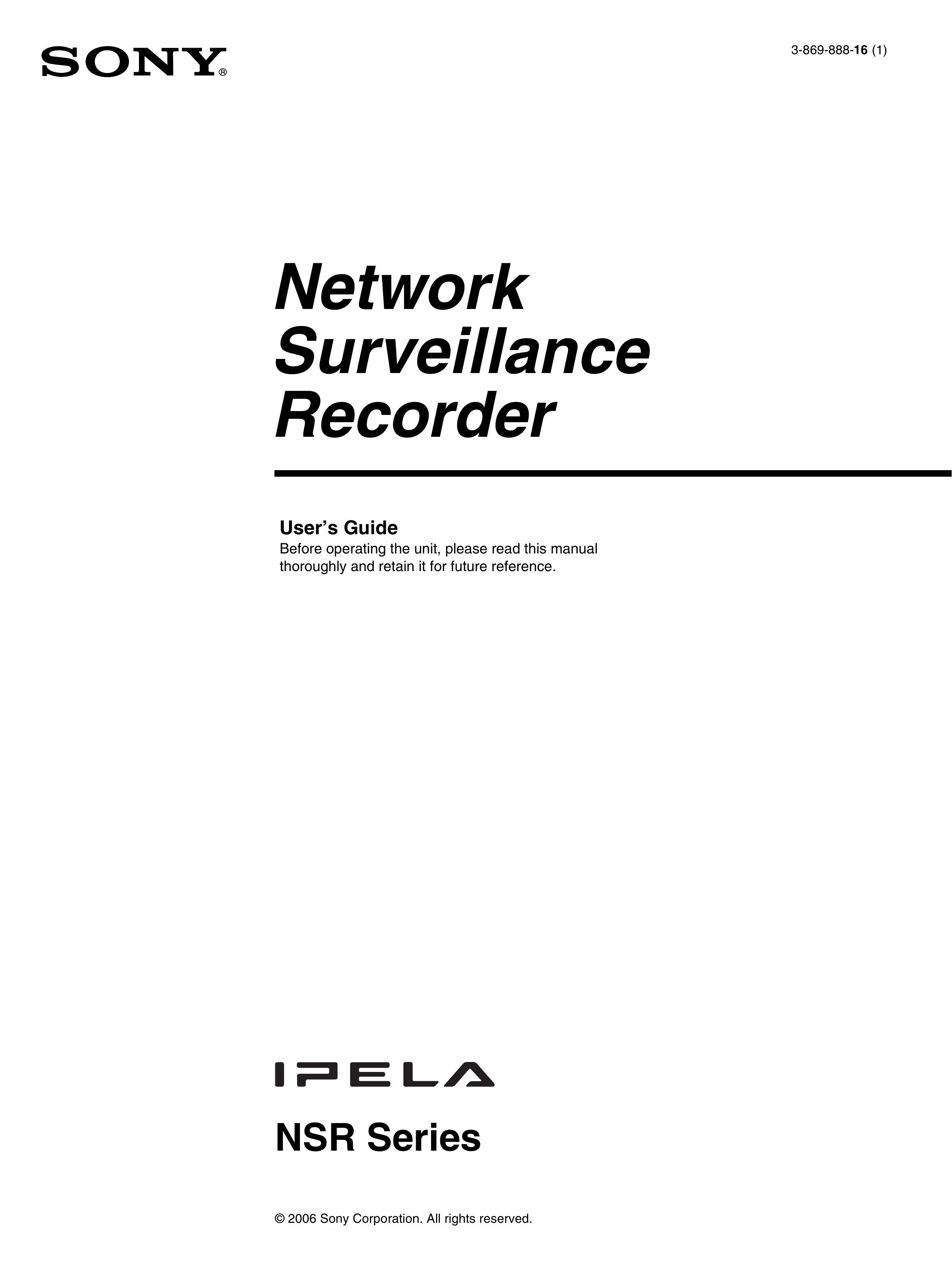 Sony NSR-100 Security Camera User Manual