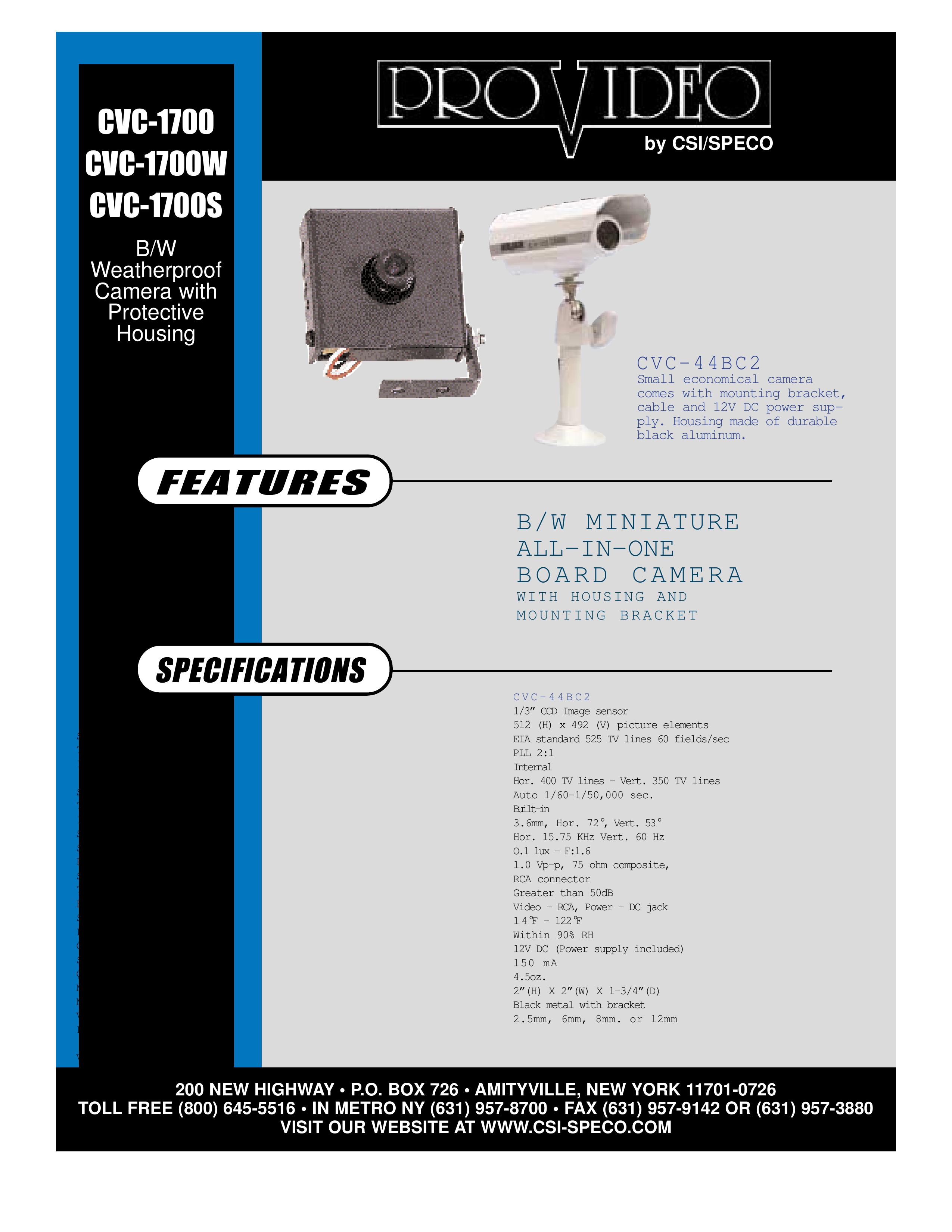 Speco Technologies CVC-1700 Security Camera User Manual