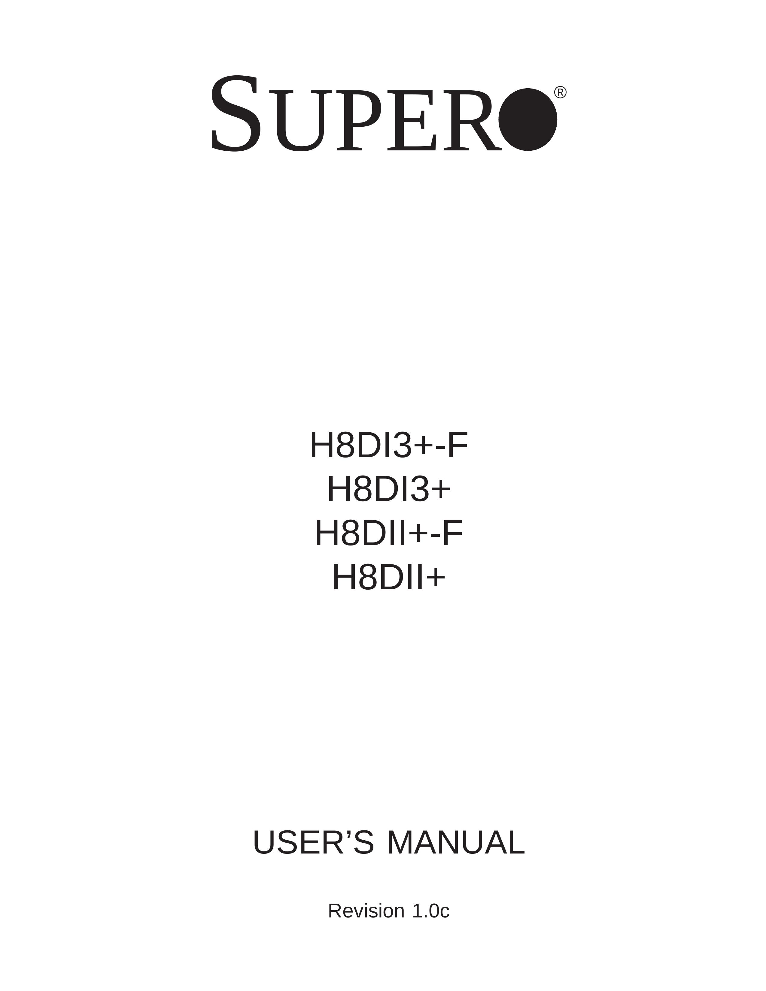 SUPER MICRO Computer H8DI3+ Security Camera User Manual