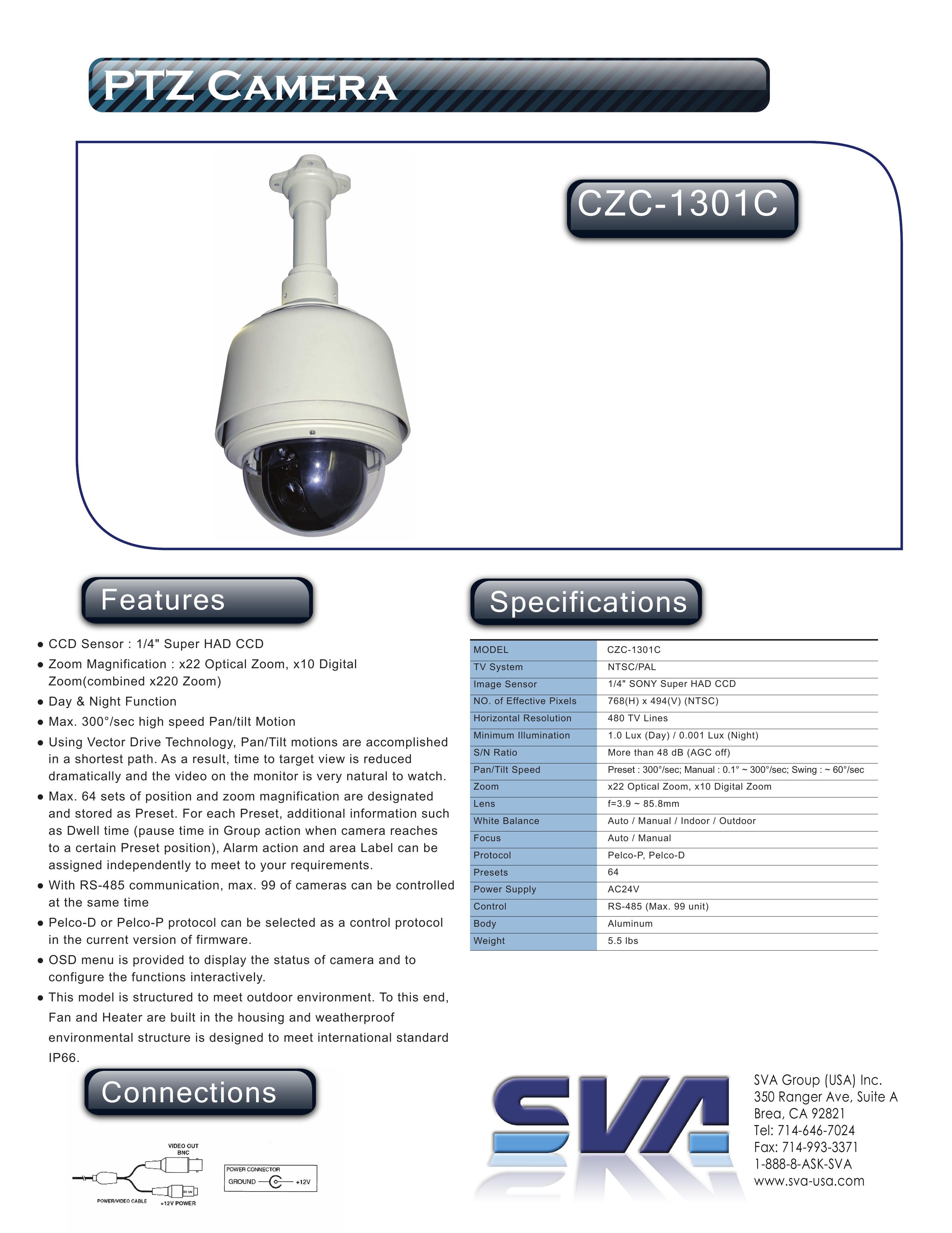 SVA CZC-1301C Security Camera User Manual