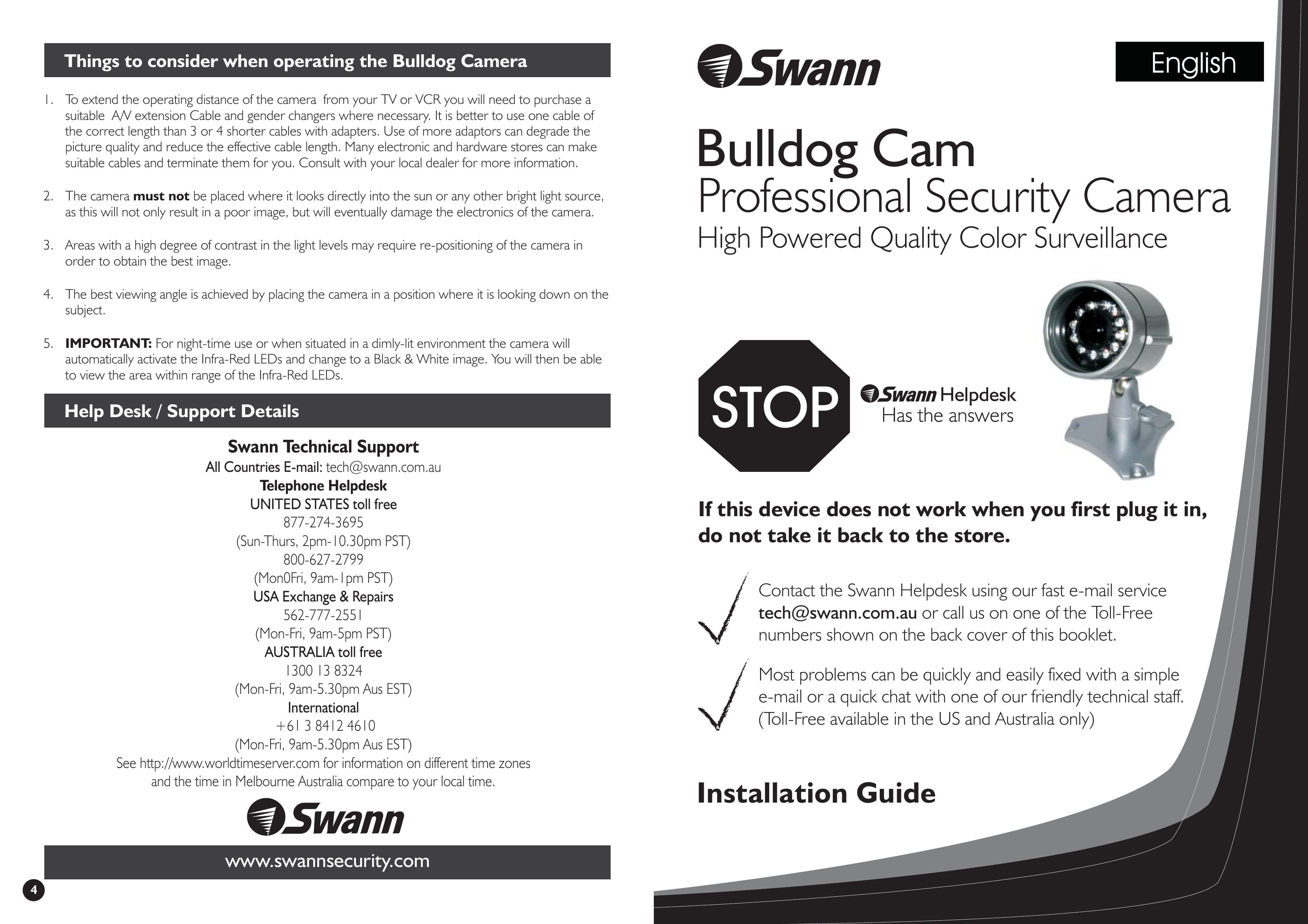 Swann Bulldog Cam Security Camera User Manual