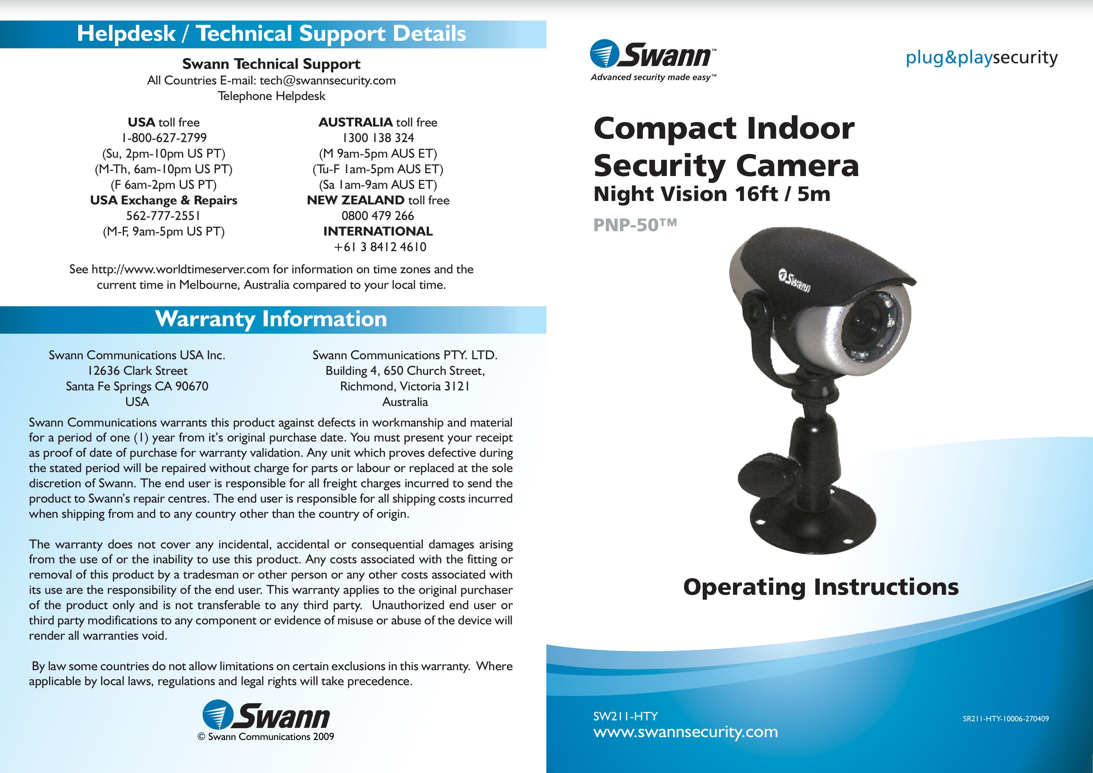 Swann PNP-50 Security Camera User Manual