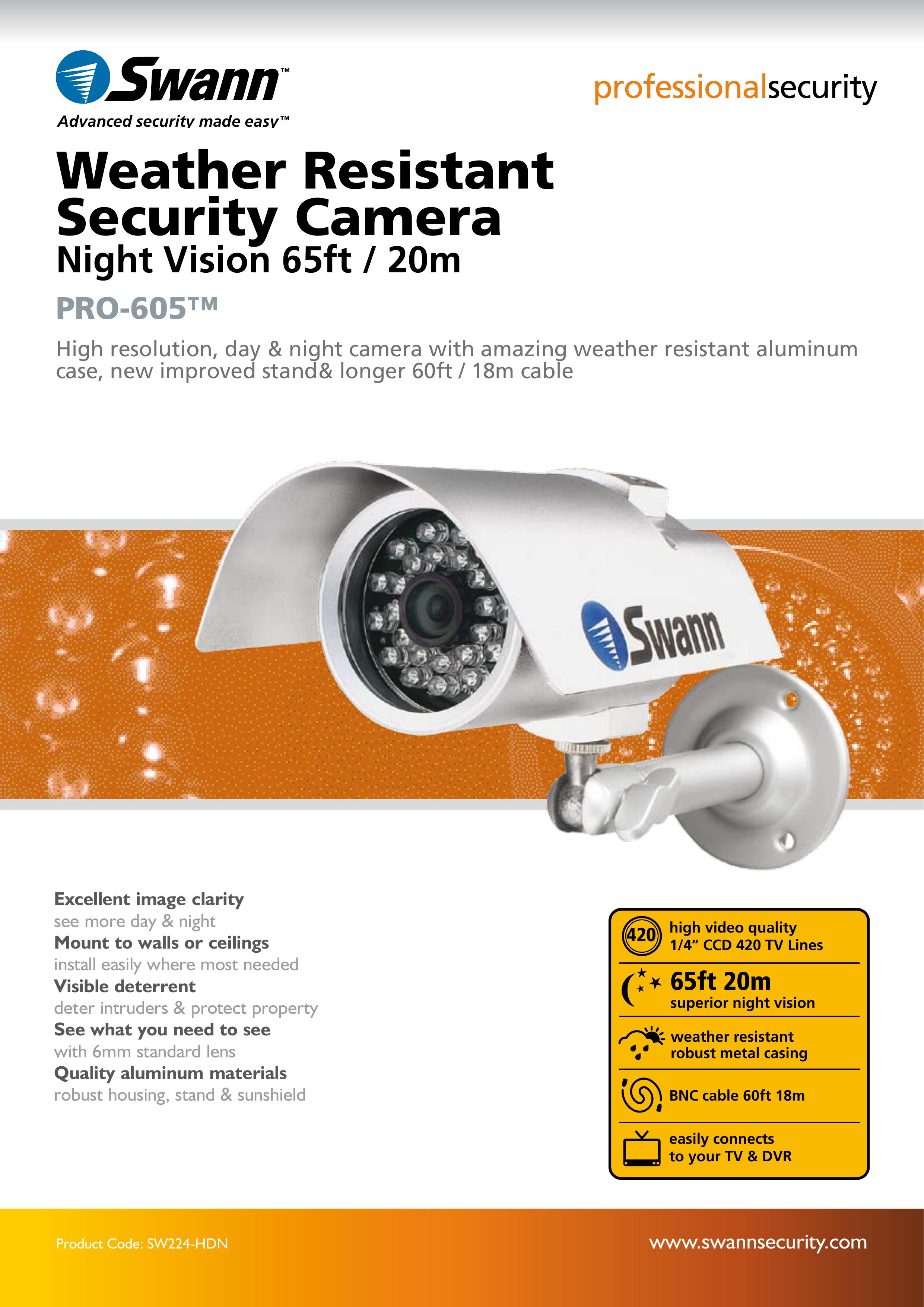 Swann PRO-605 Security Camera User Manual