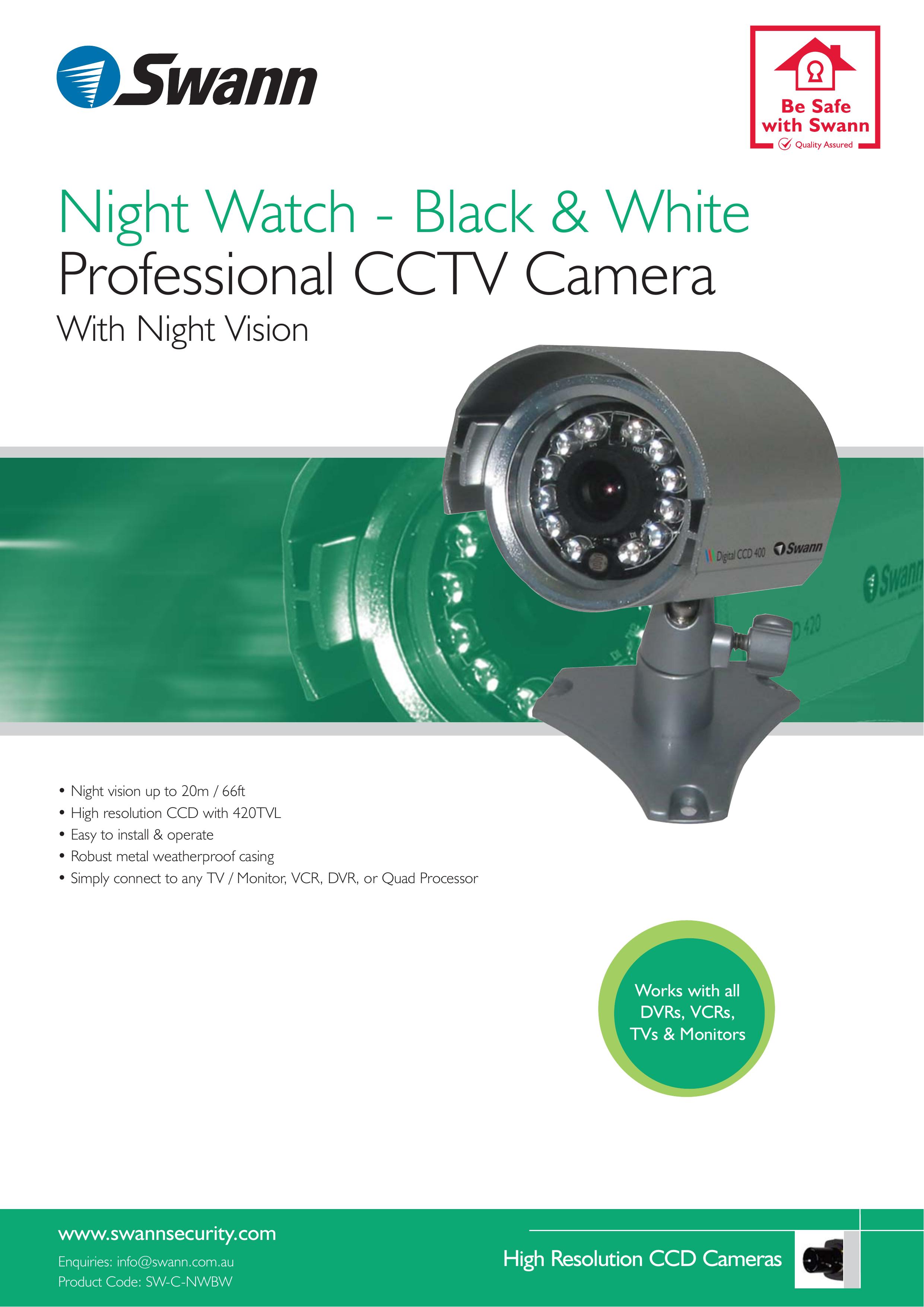 Swann Professional CCTV Camera Security Camera User Manual