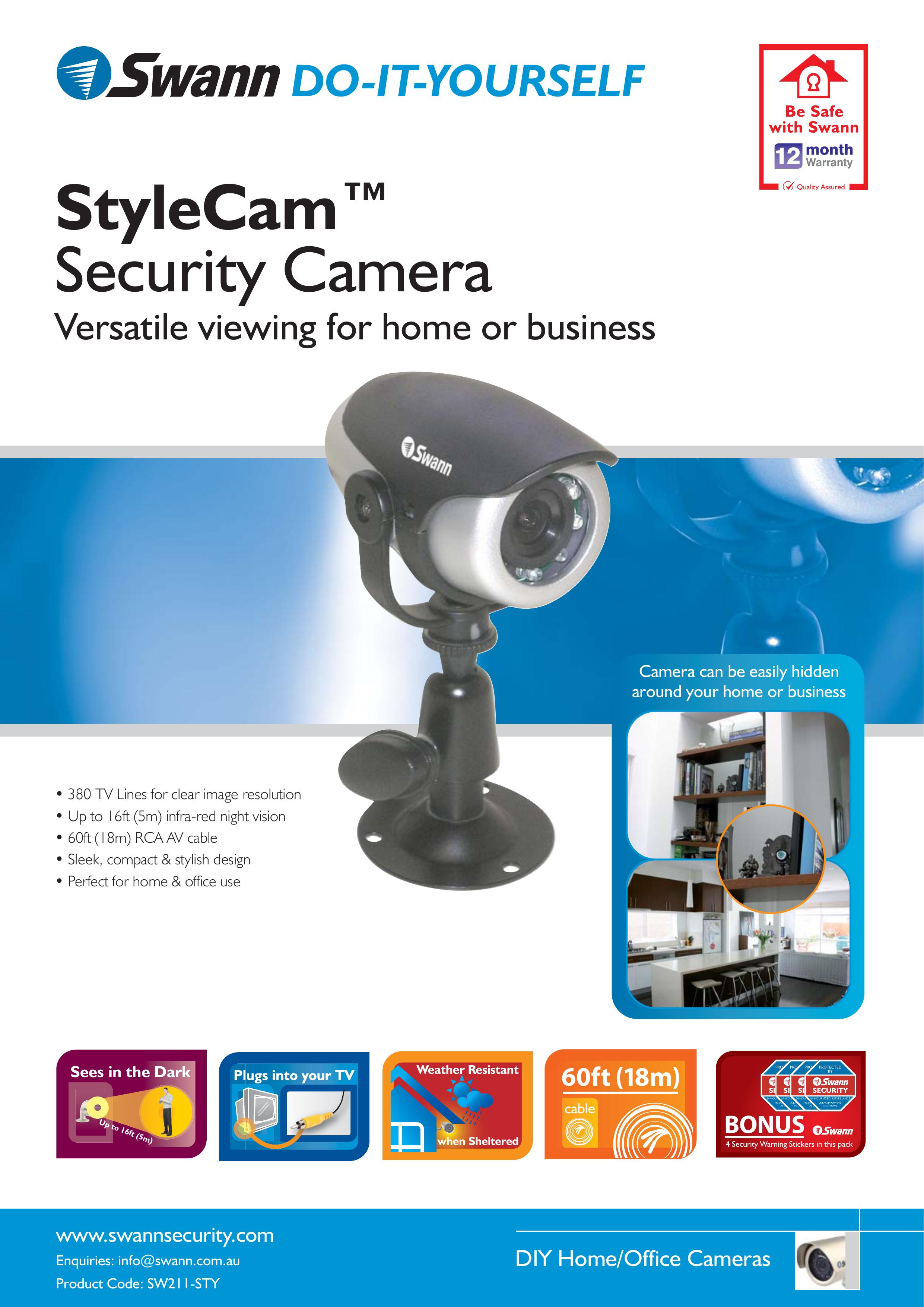 Swann StyleCam Security Camera User Manual