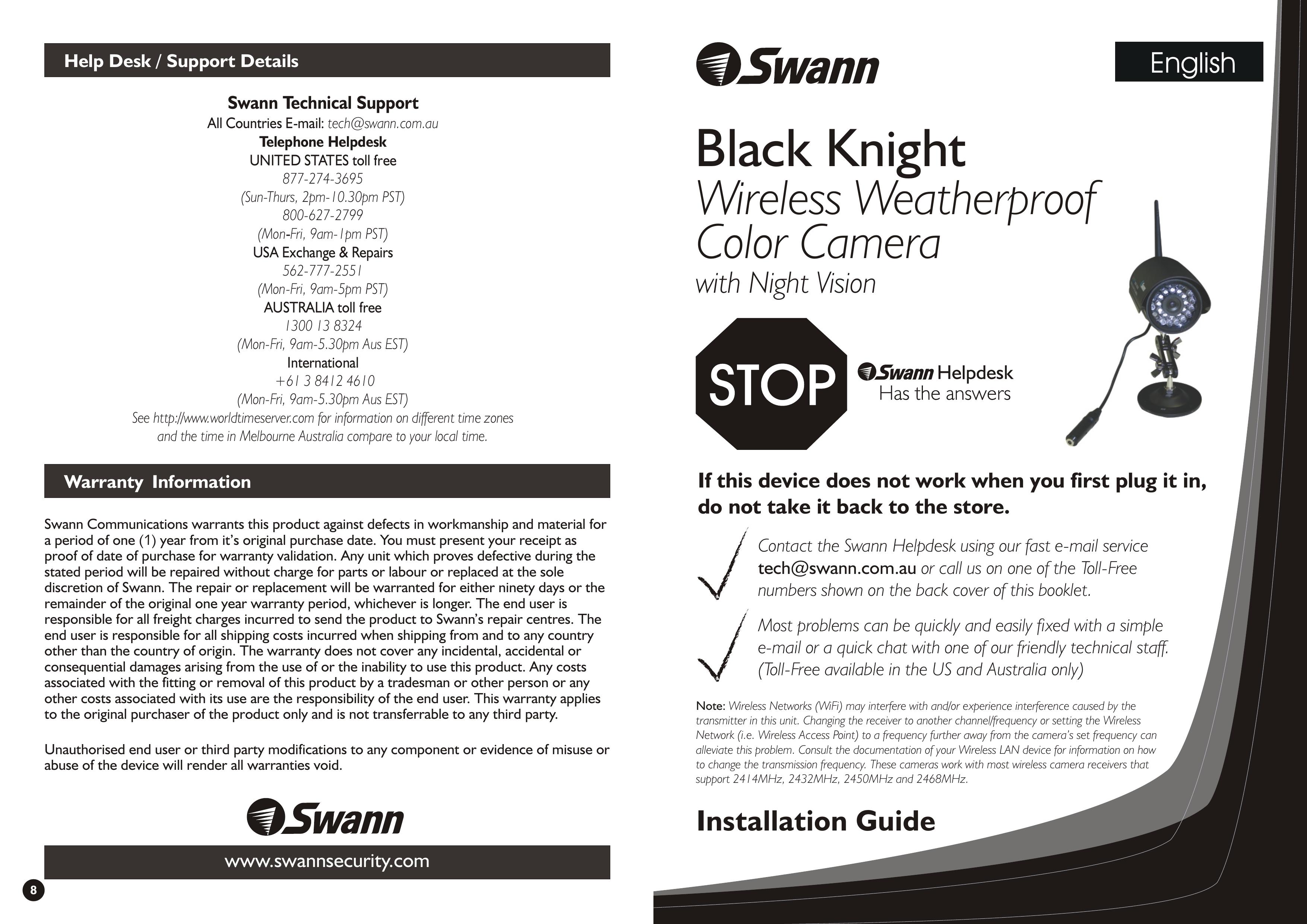 Swann SW-C-BLACKK Security Camera User Manual