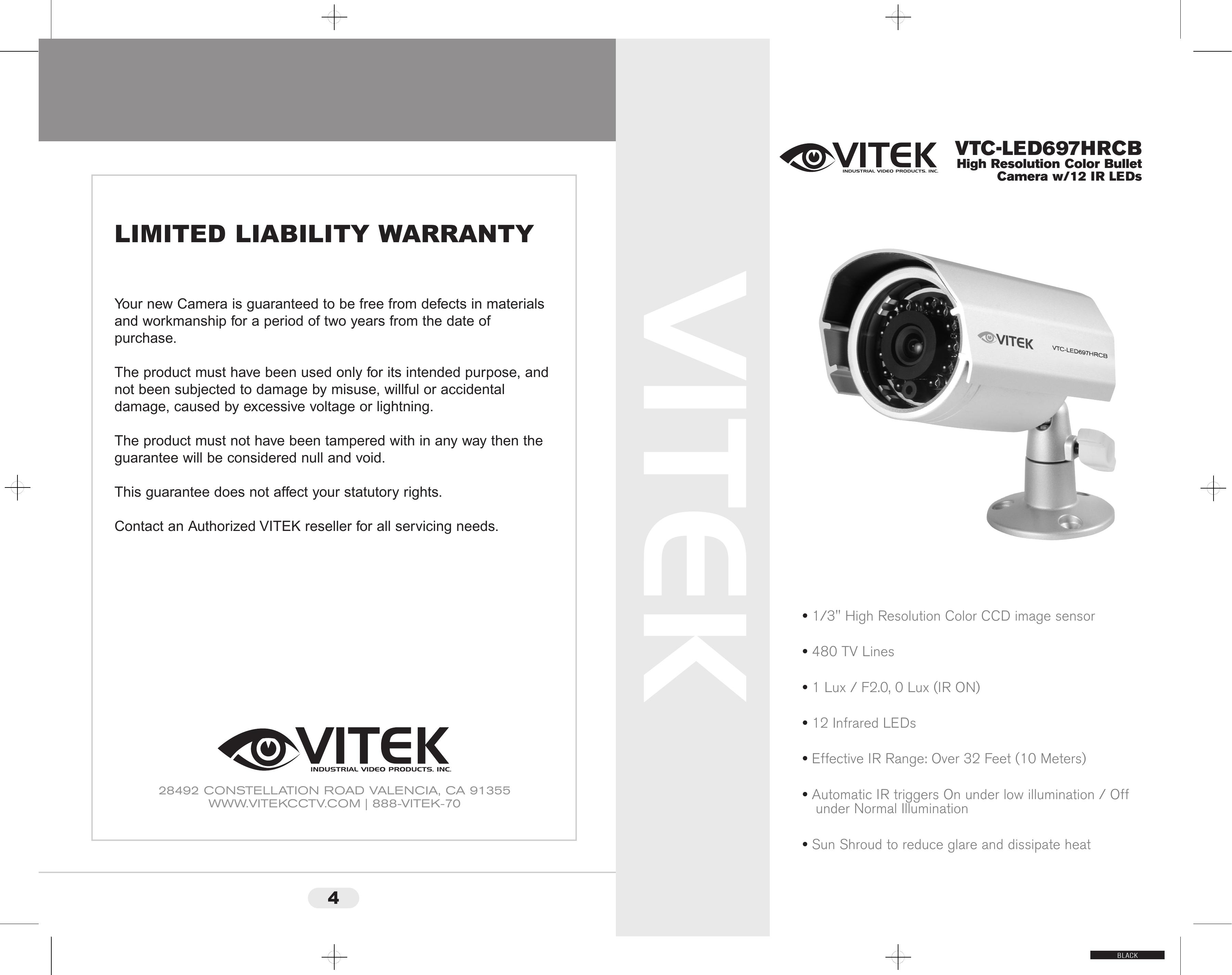Vivitek VTC-LED697HRCB Security Camera User Manual