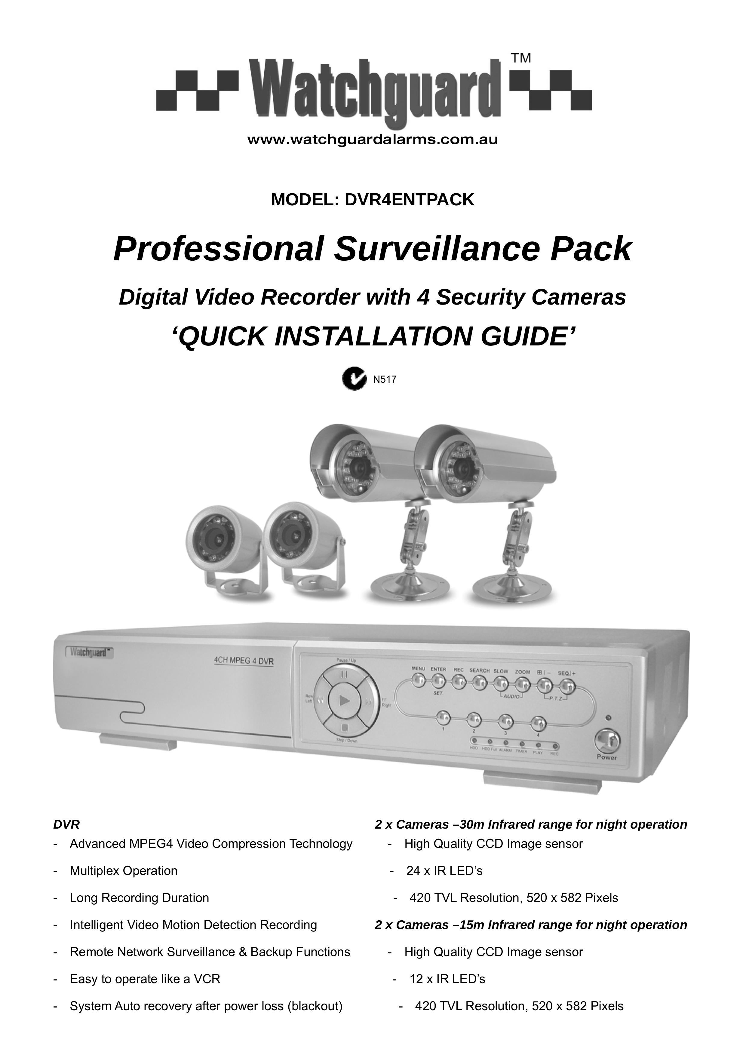 WatchGuard Technologies DVR4ENTPACK Security Camera User Manual