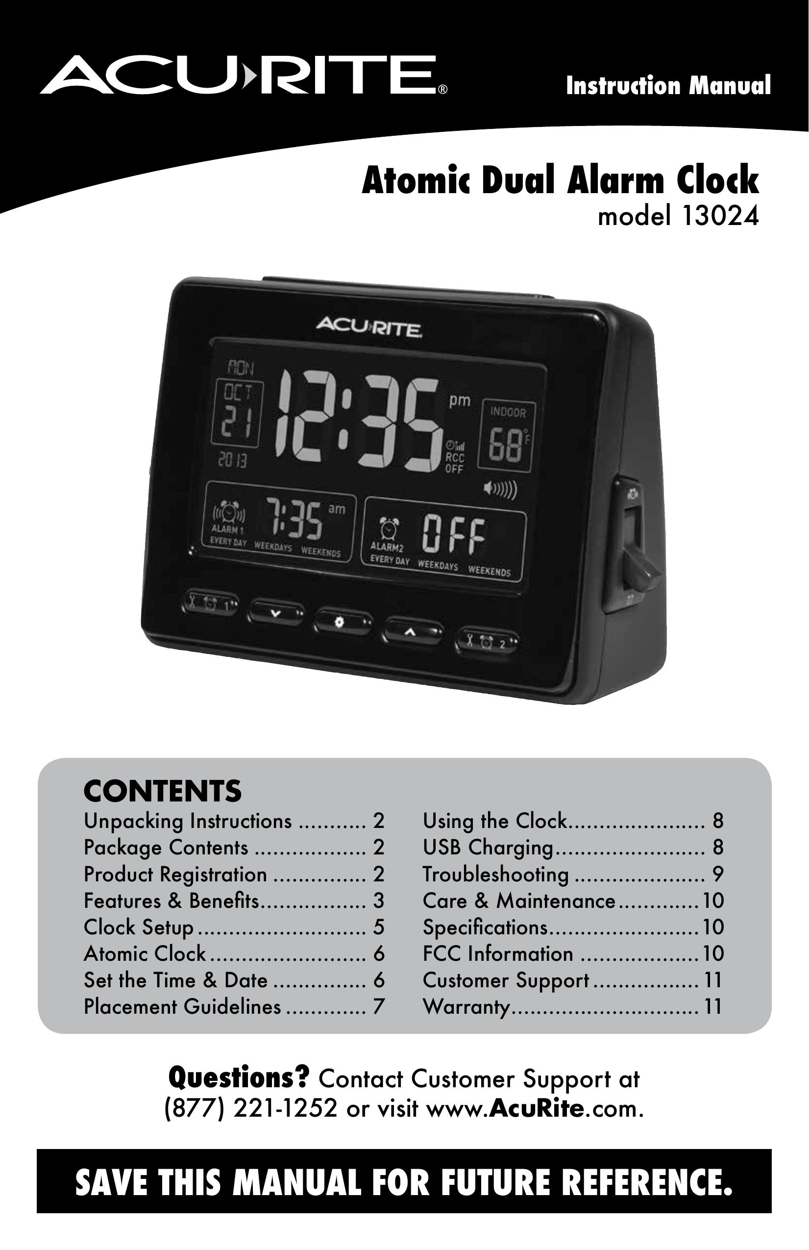 Acu-Rite 13024 Clock Radio User Manual