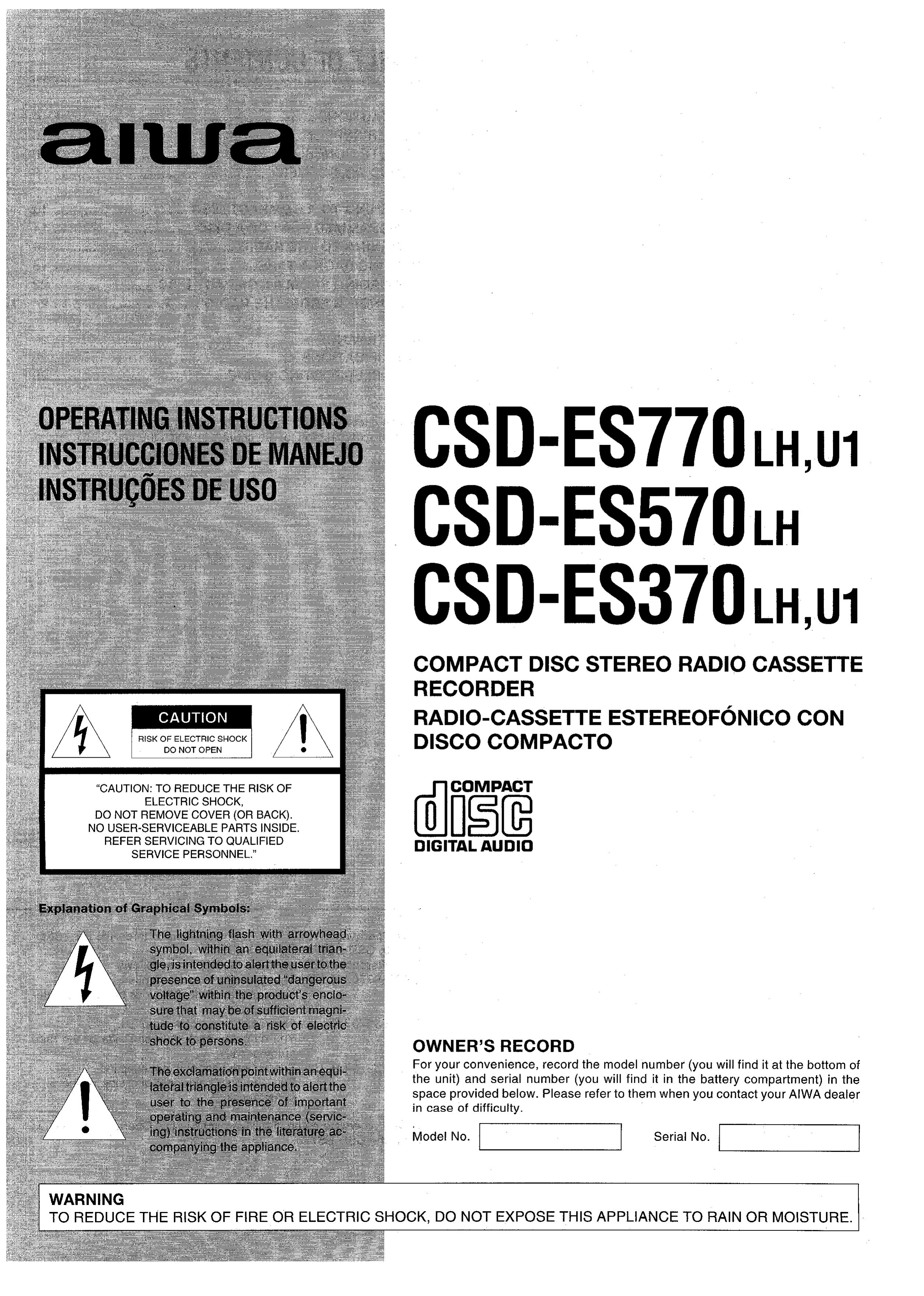 Aiwa CSD-ES370 Clock Radio User Manual