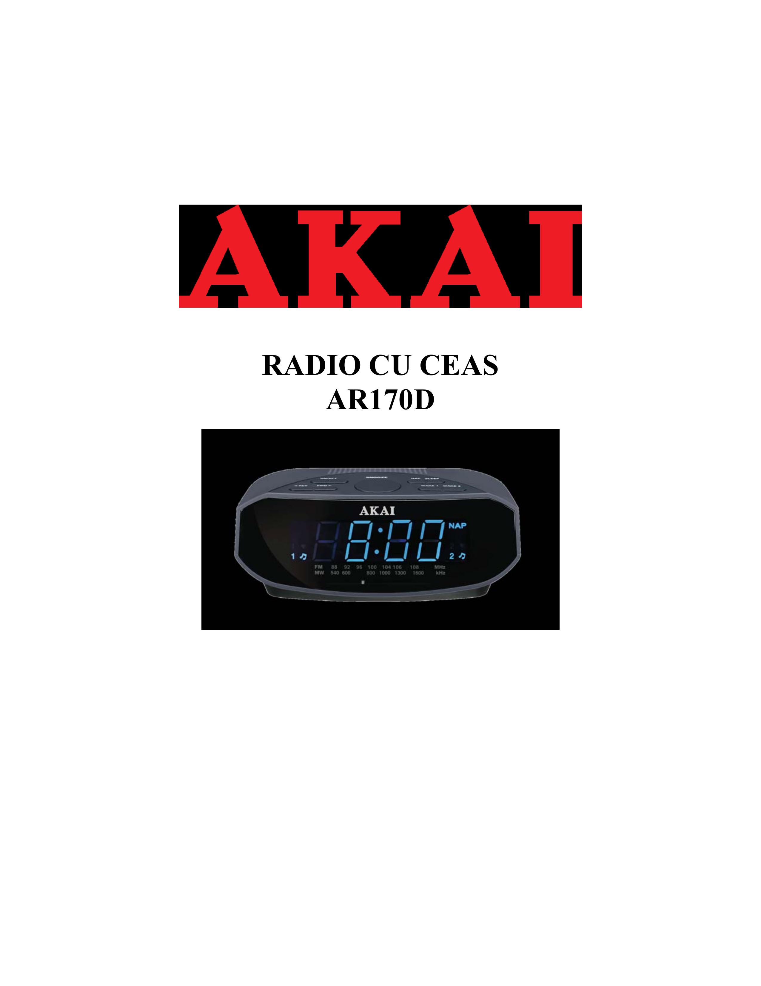 Akai AR170D Clock Radio User Manual