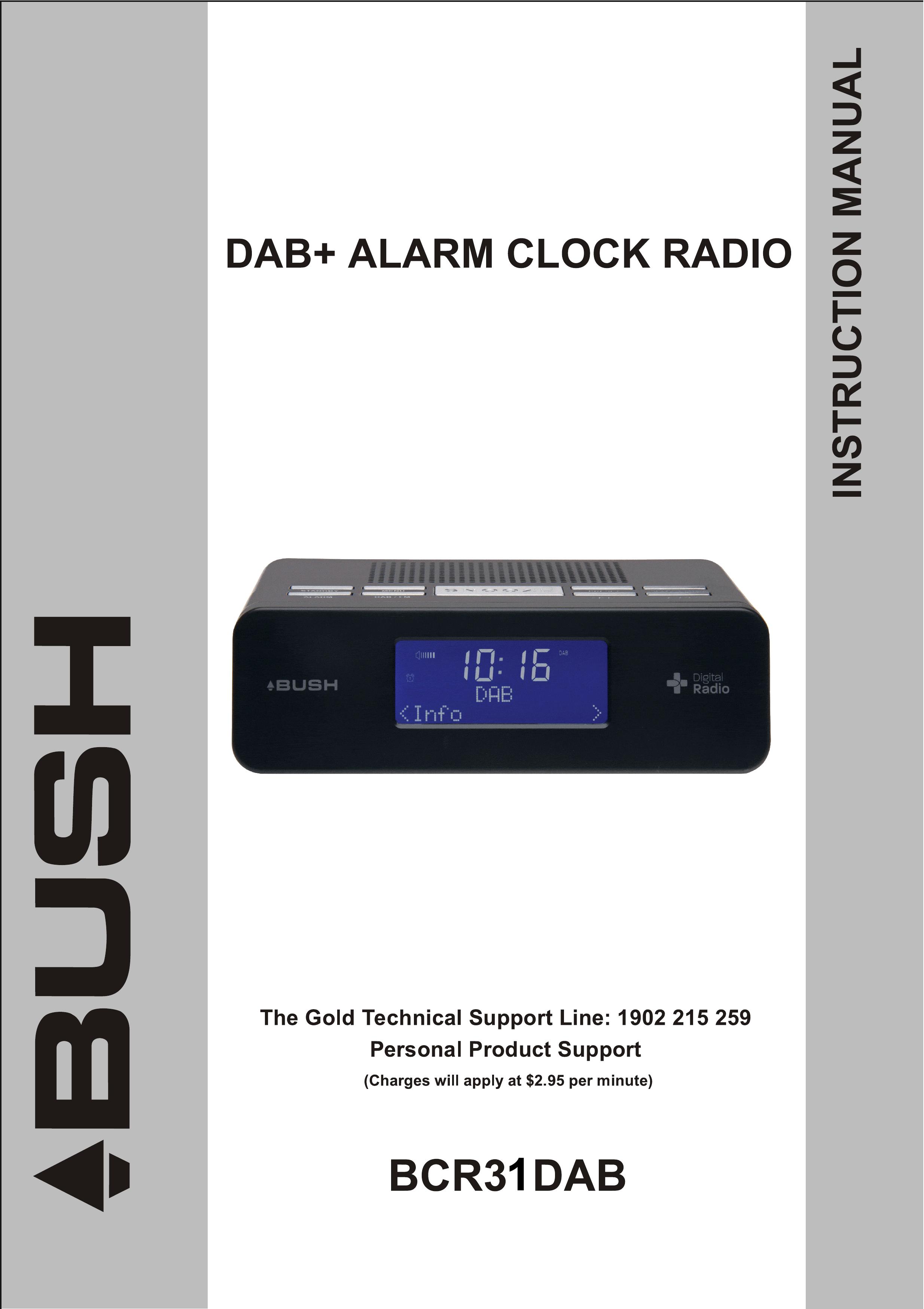 Bush BCR31DAB Clock Radio User Manual