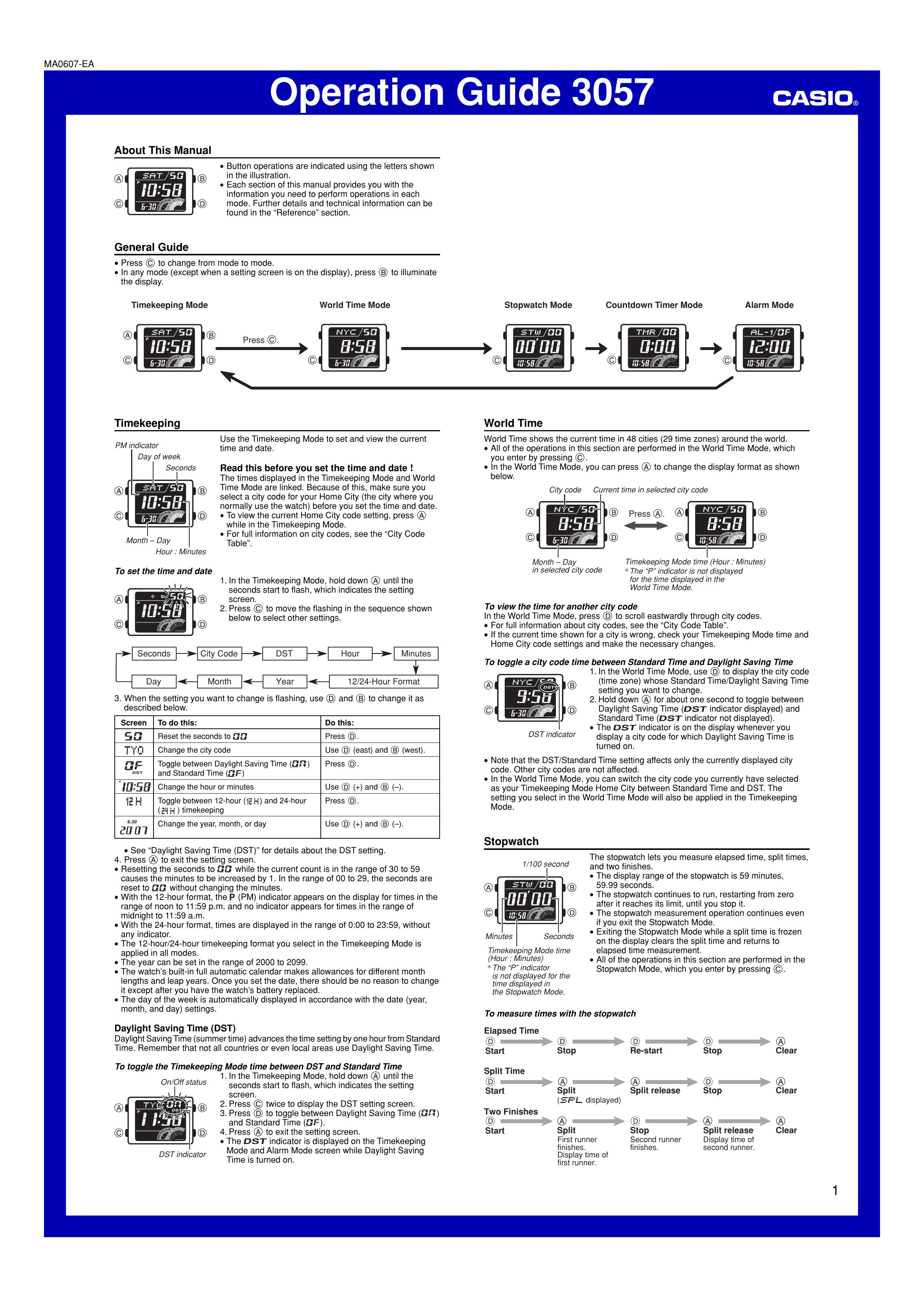 Casio 3057 Clock Radio User Manual