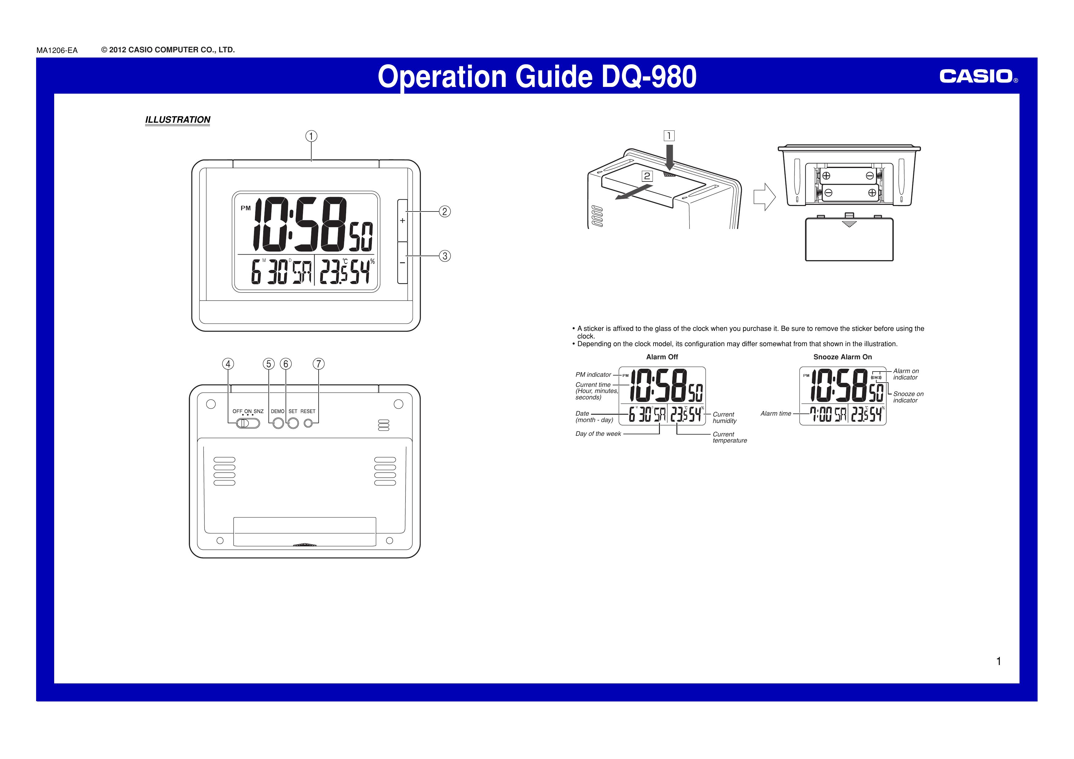 Casio DQ-980 Clock Radio User Manual