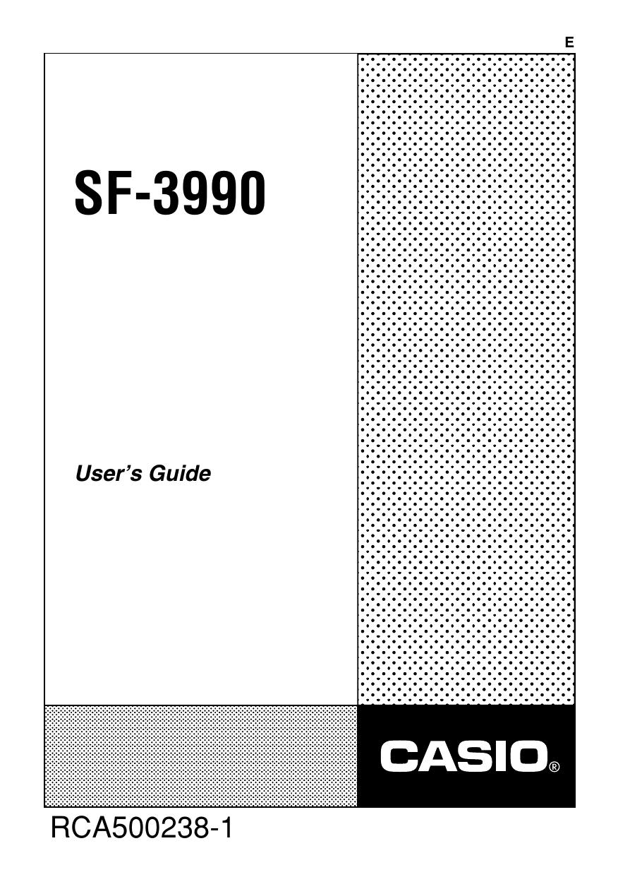 Casio SF-3990 Clock Radio User Manual