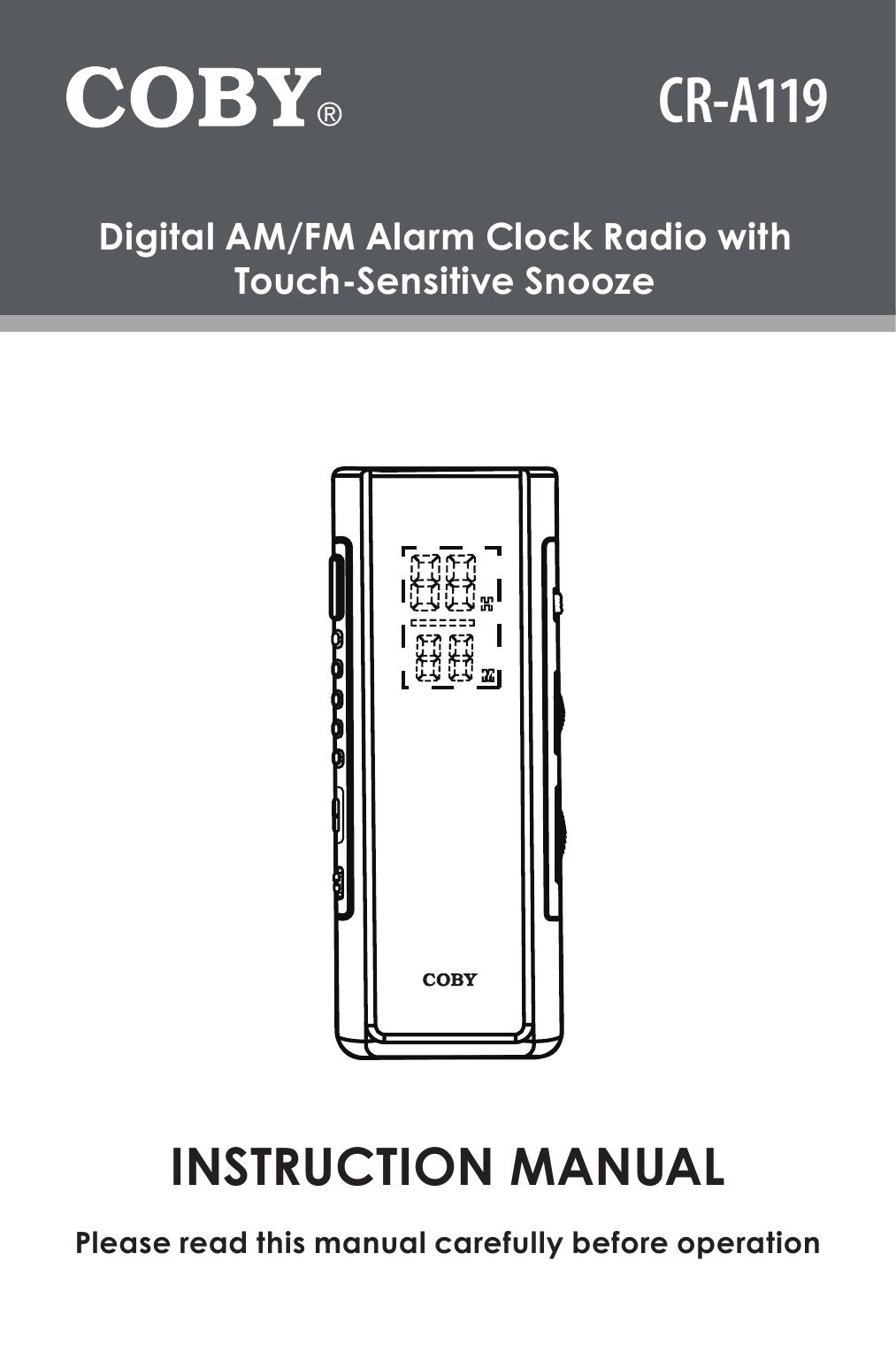 COBY electronic CR-A119 Clock Radio User Manual