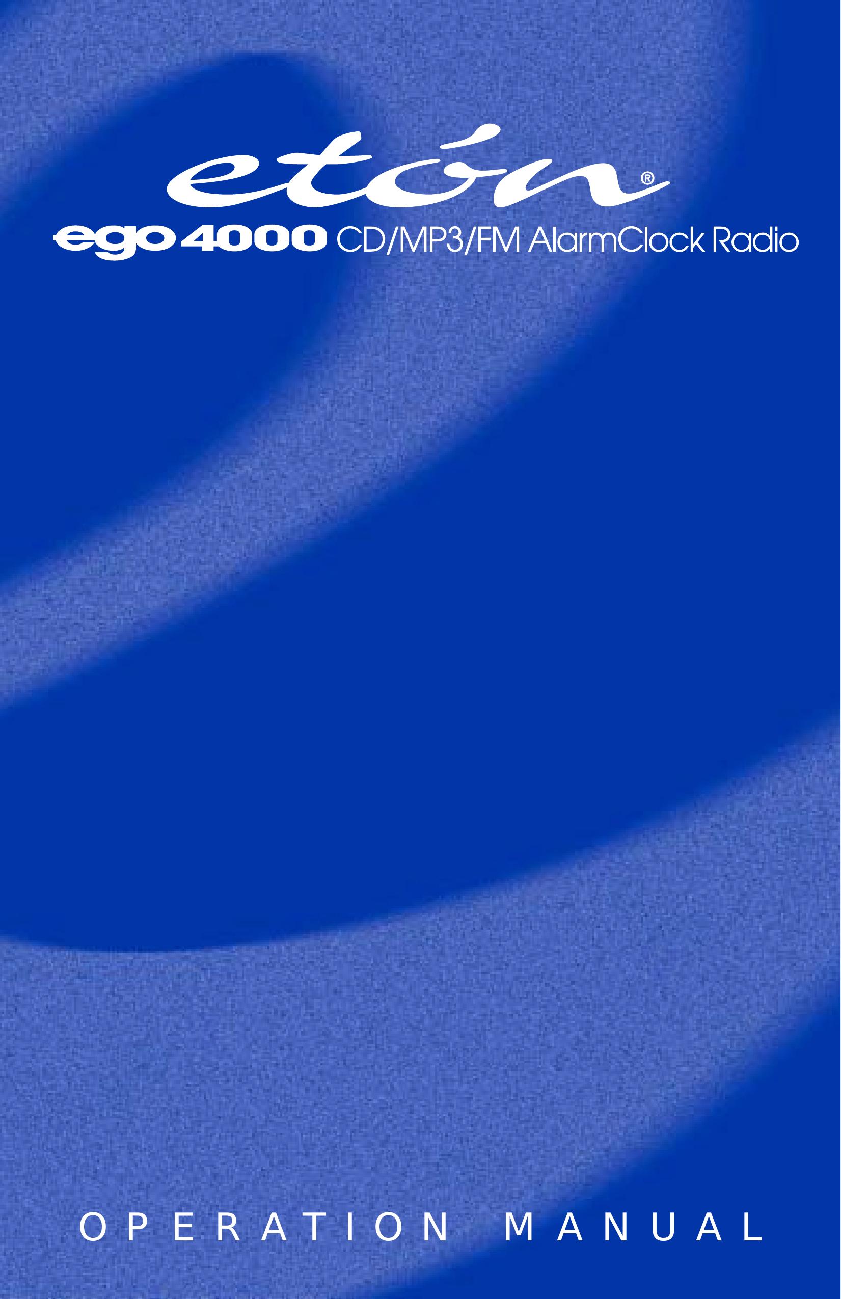 Eton ego4000 Clock Radio User Manual