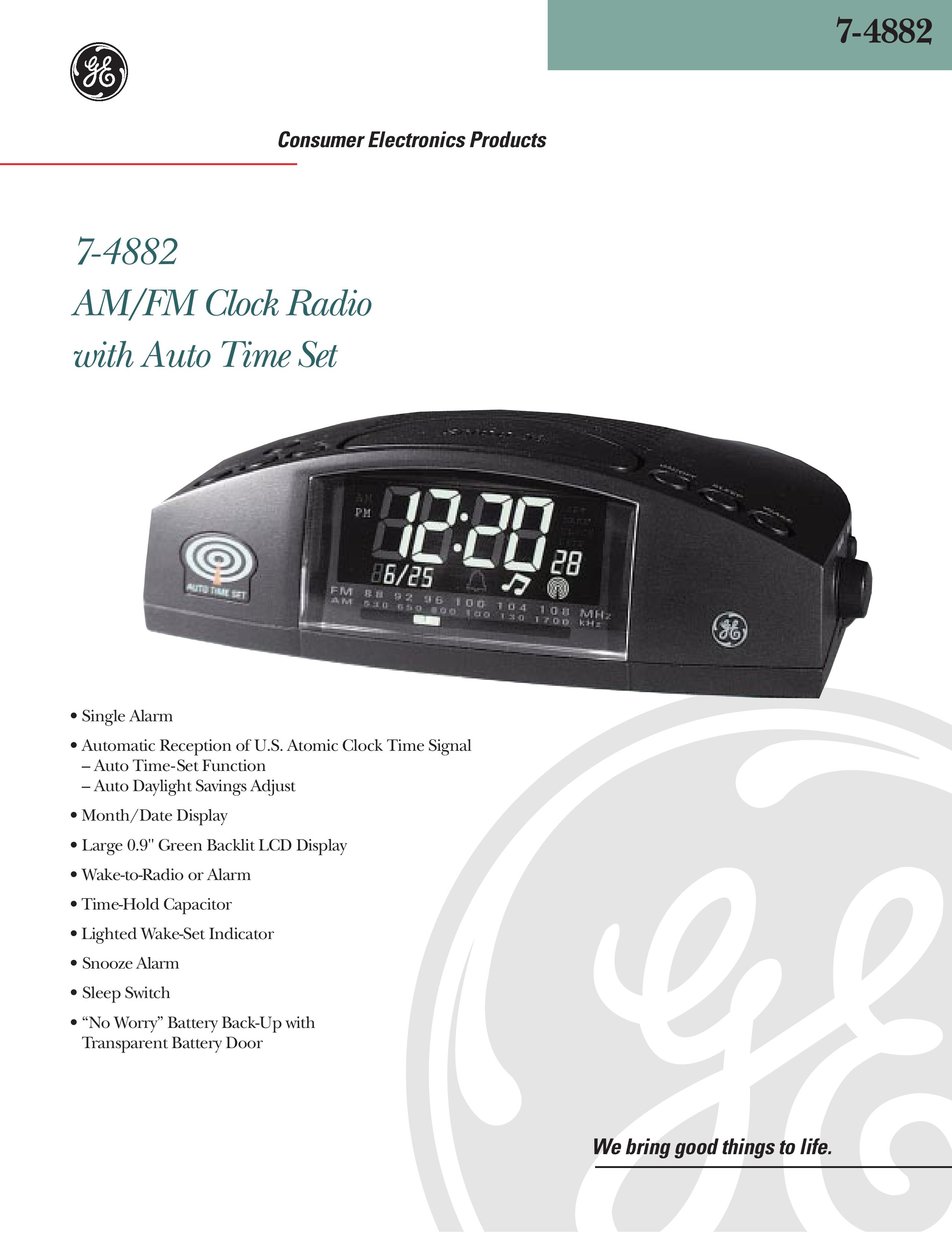 GE 7-4882 Clock Radio User Manual