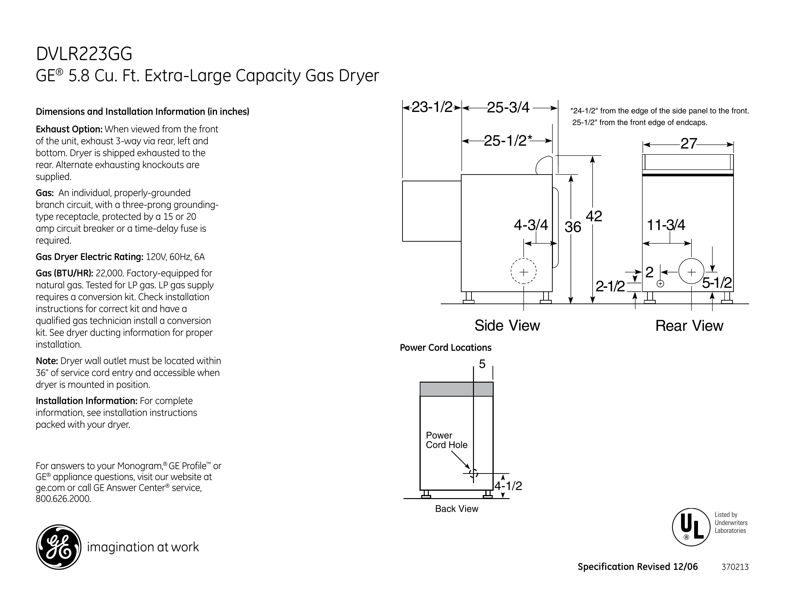 GE Monogram DVLR223GG Clock Radio User Manual