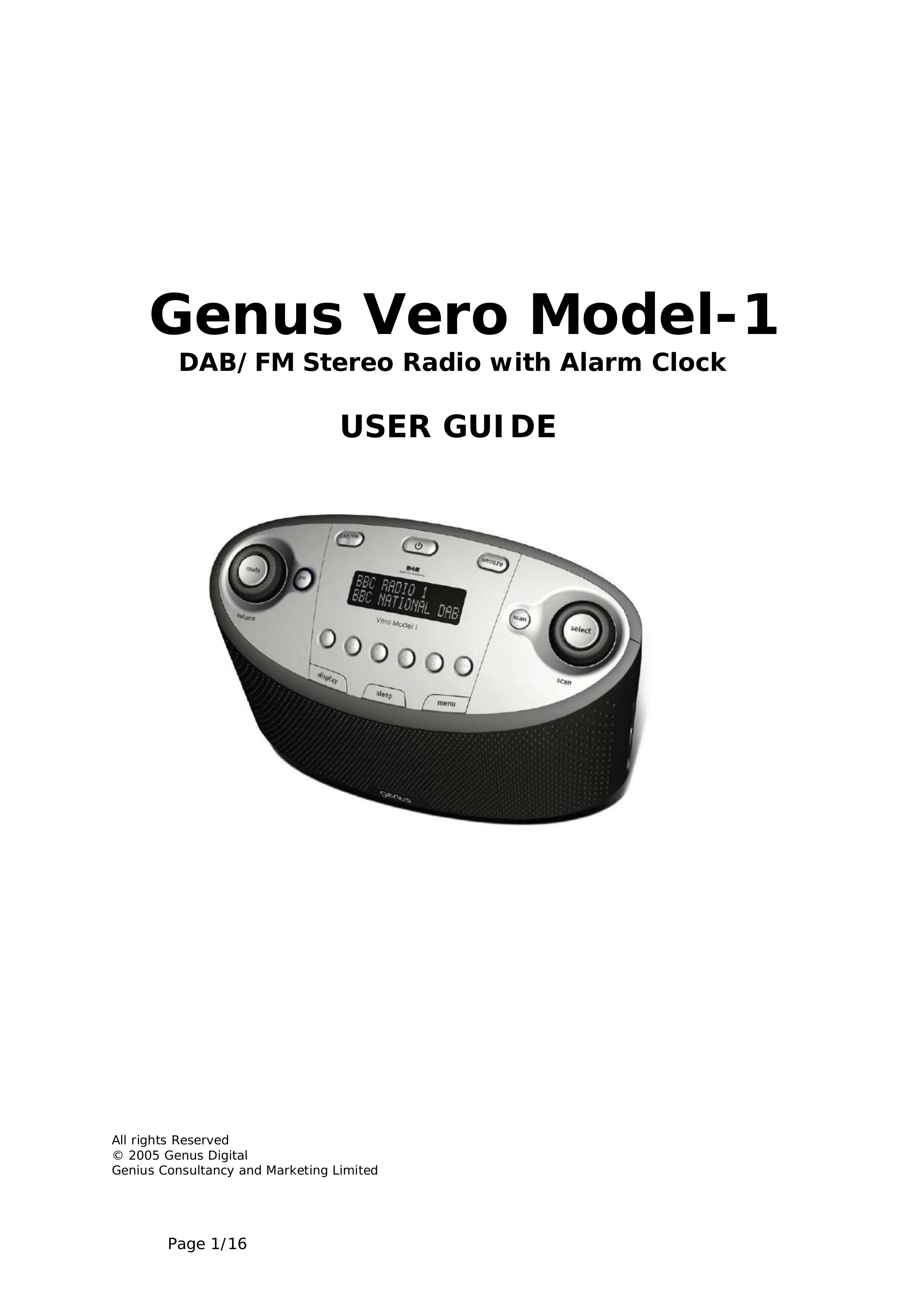 Genius Vero 1 Clock Radio User Manual