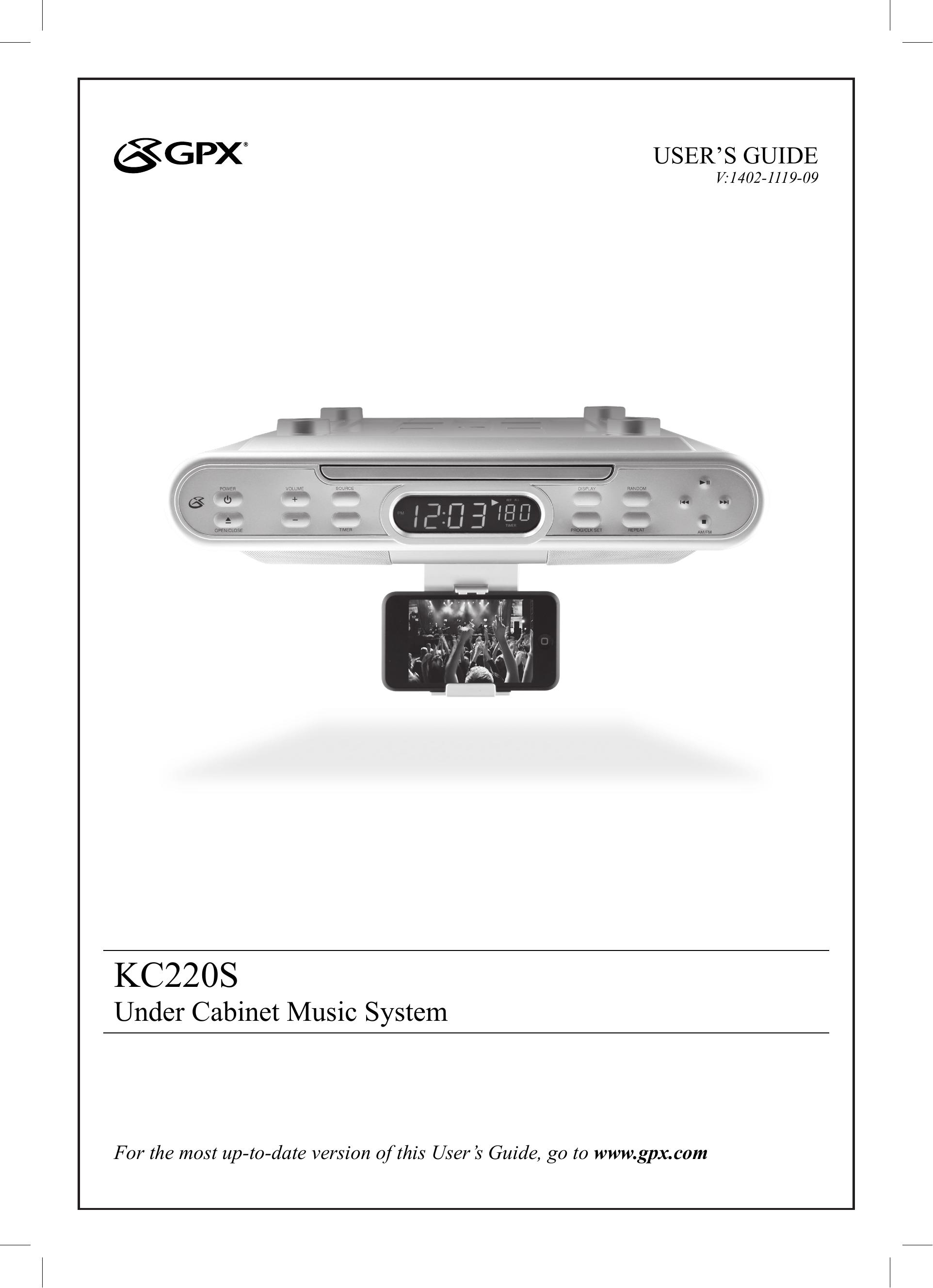 GPX KC220S Clock Radio User Manual