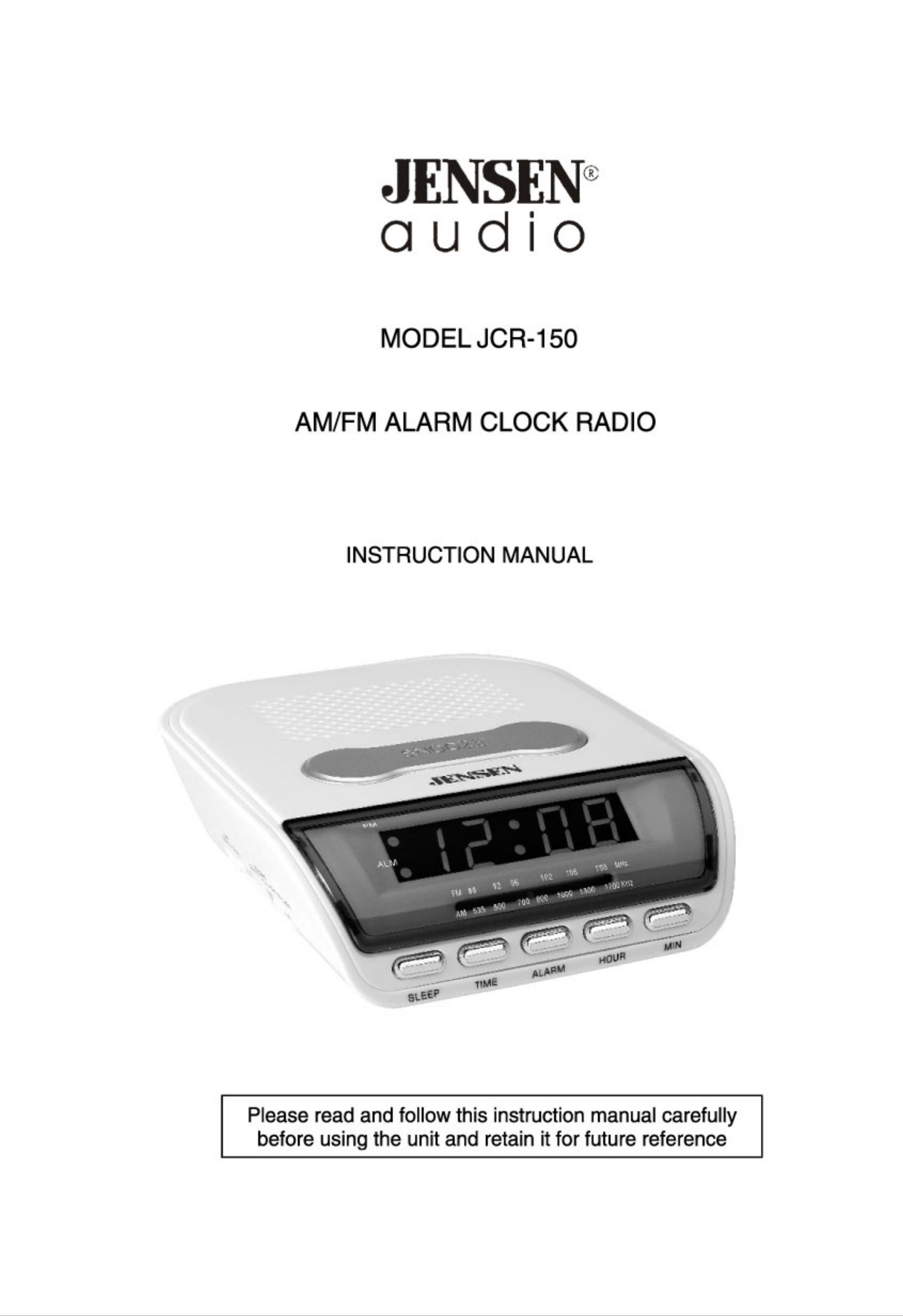Jensen JCR-150 Clock Radio User Manual