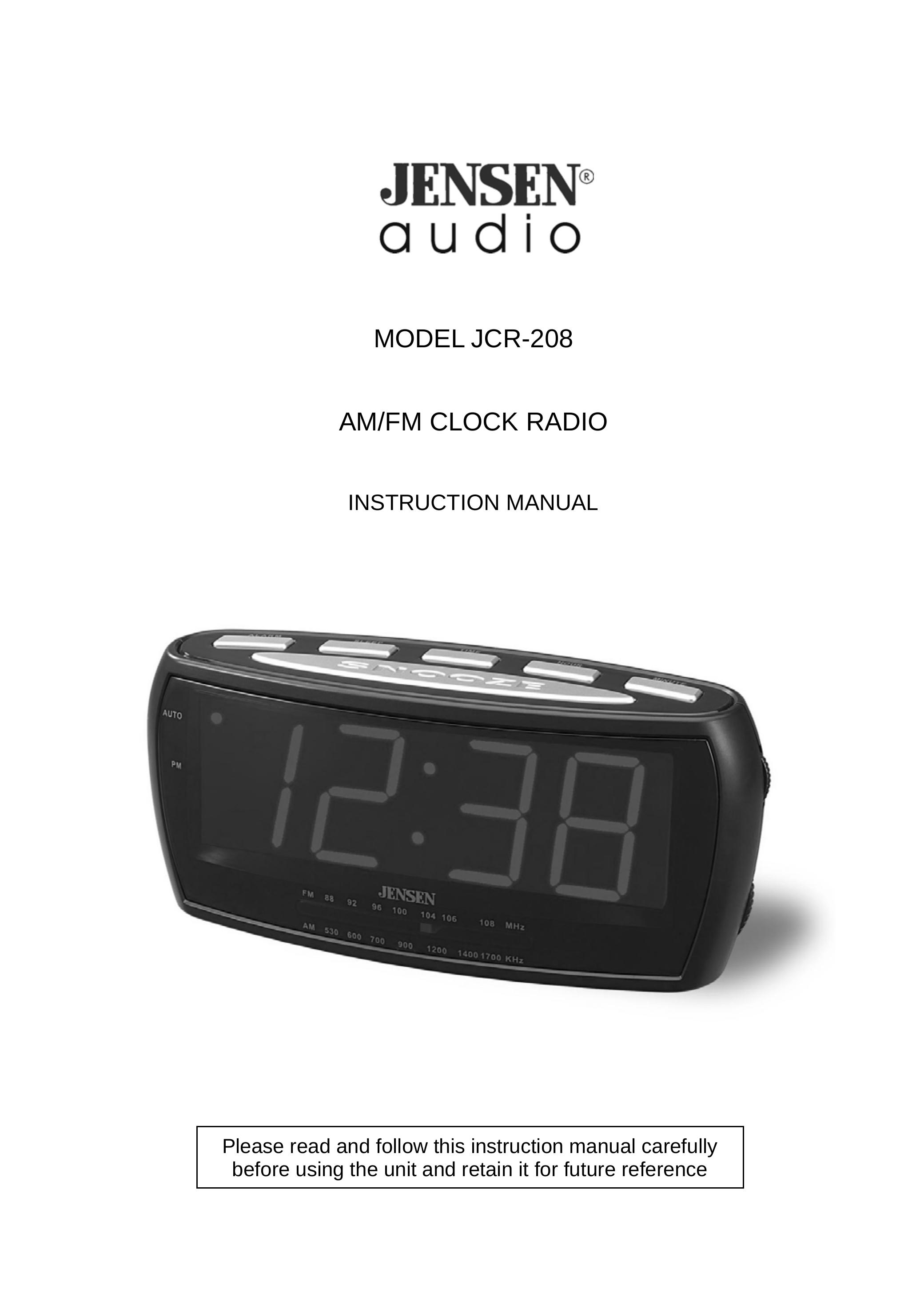 Jensen JCR-208 Clock Radio User Manual