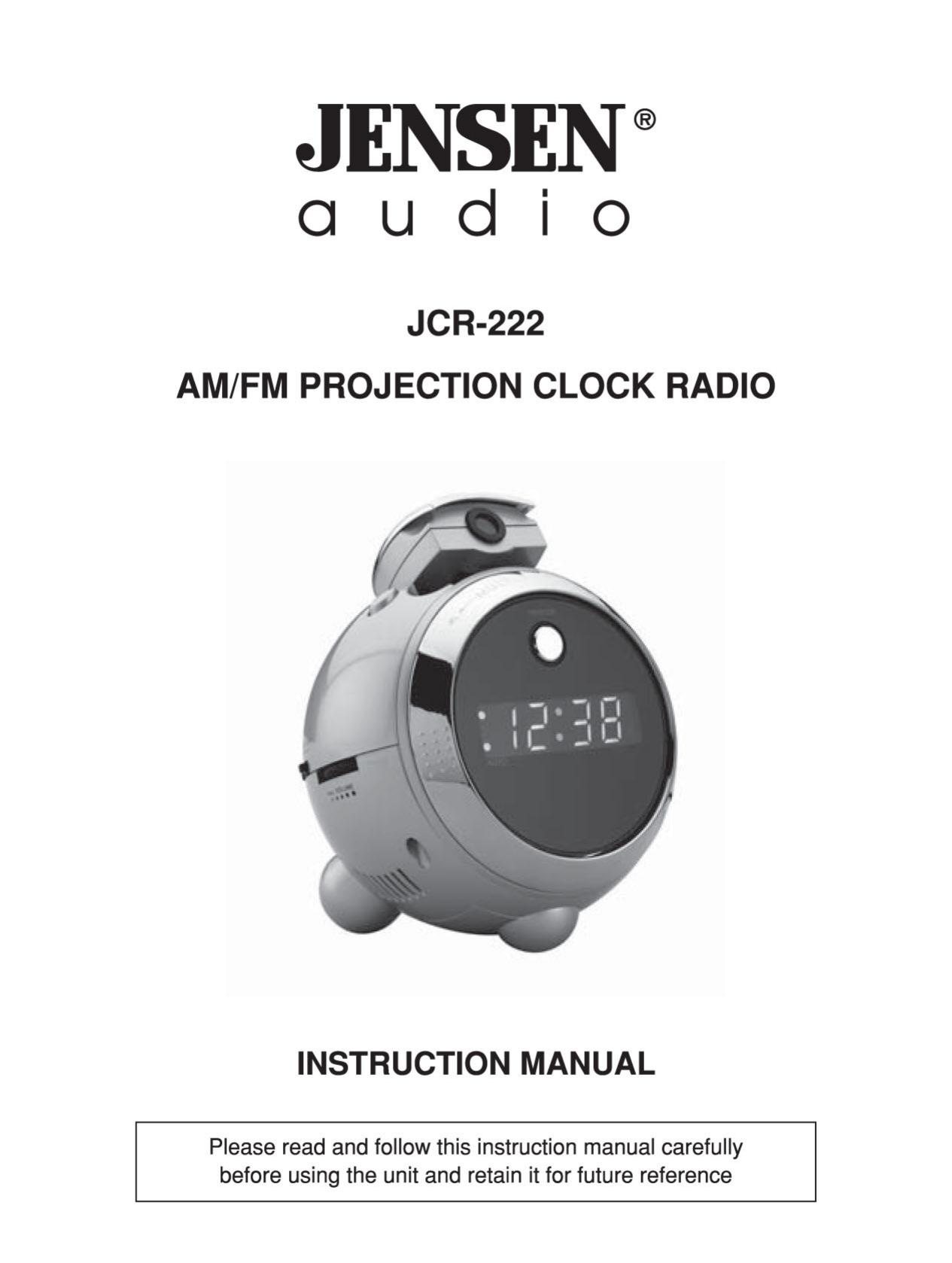 Jensen JCR-222 Clock Radio User Manual