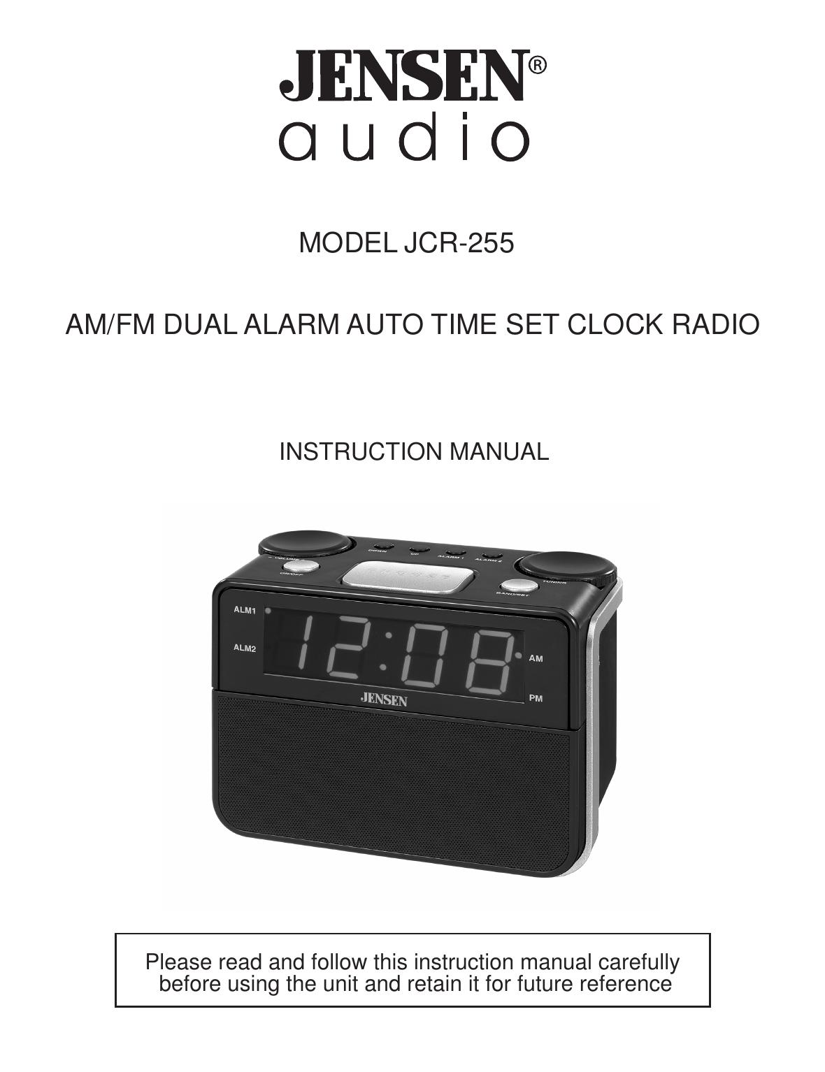 Jensen JCR-255 Clock Radio User Manual
