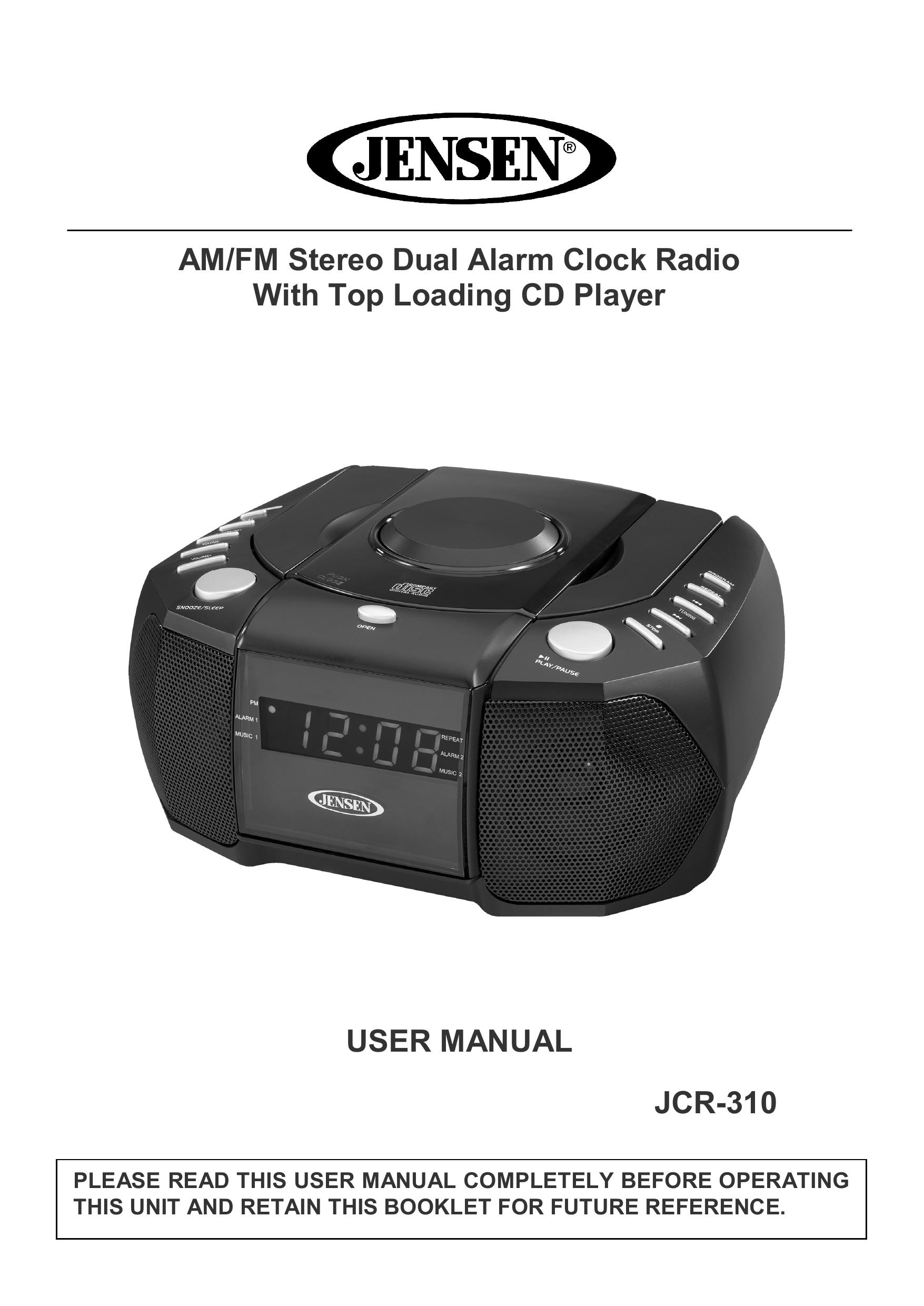 Jensen JCR-310 Clock Radio User Manual