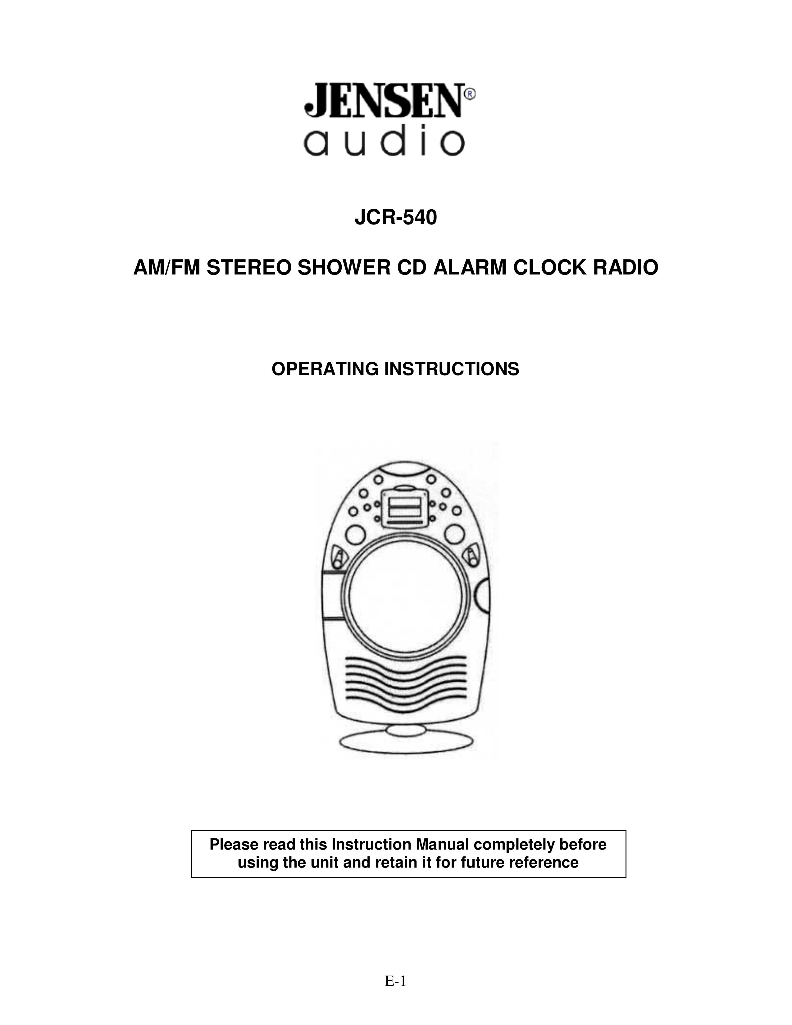 Jensen JCR-540 Clock Radio User Manual