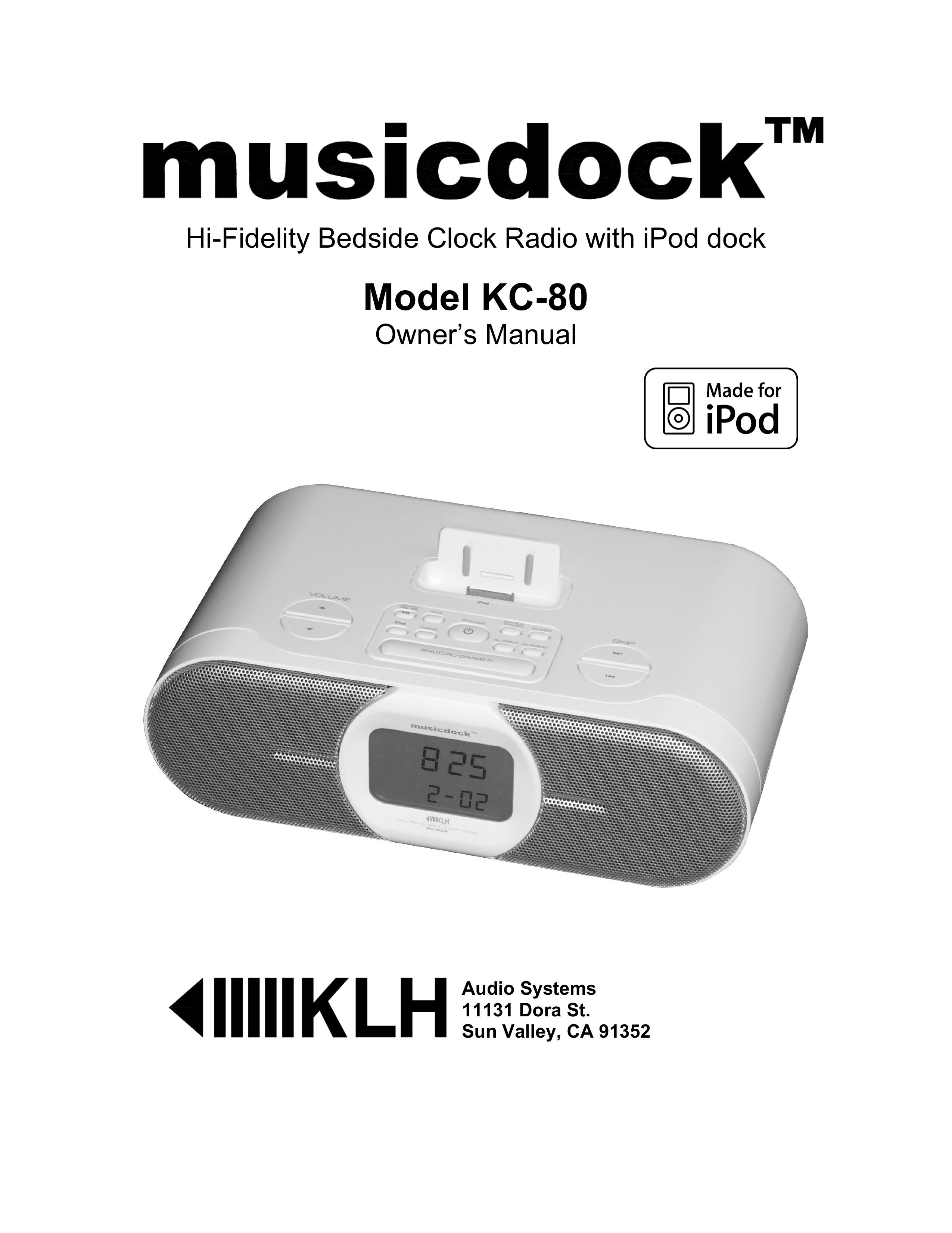 KLH KC-80 Clock Radio User Manual