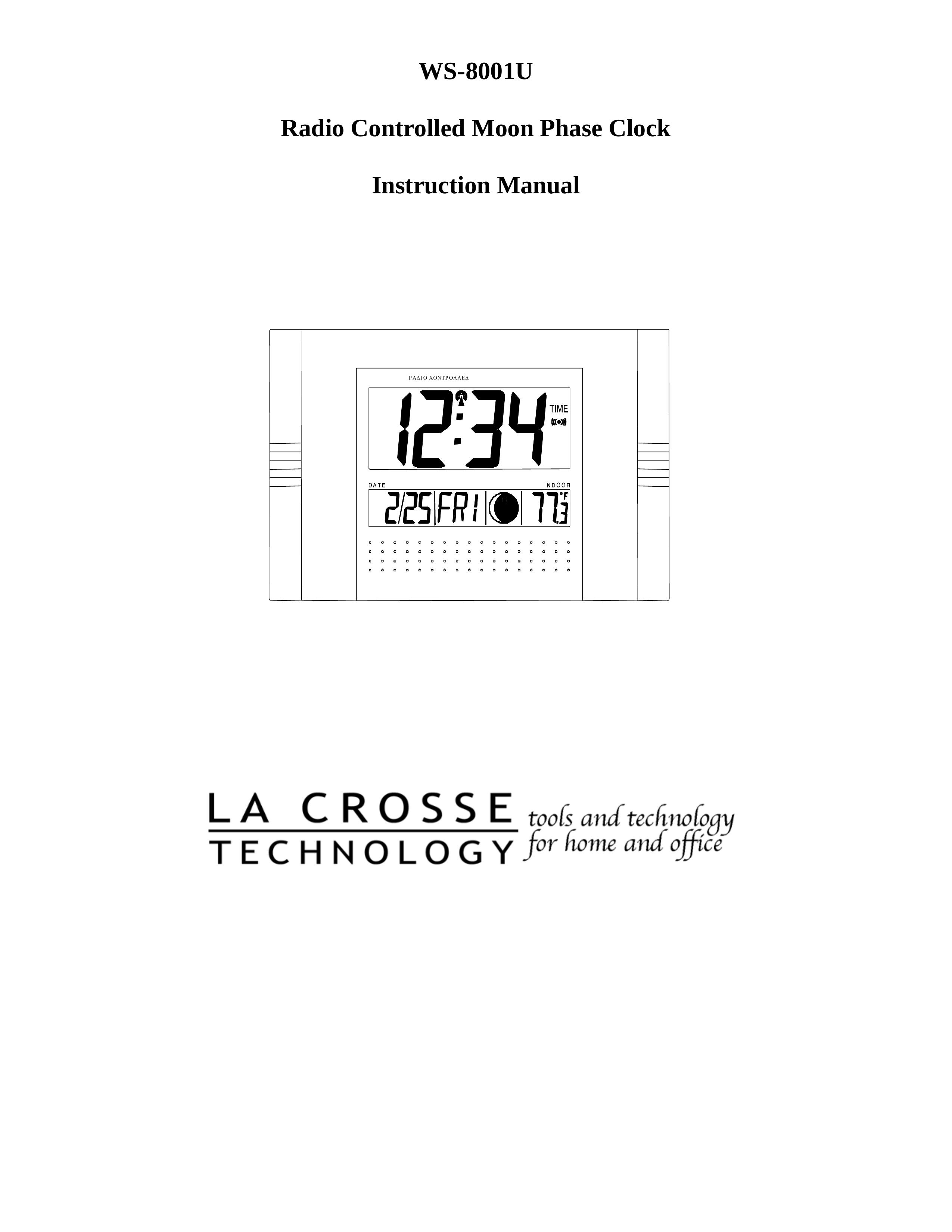 La Crosse Technology WS-8001U Clock Radio User Manual