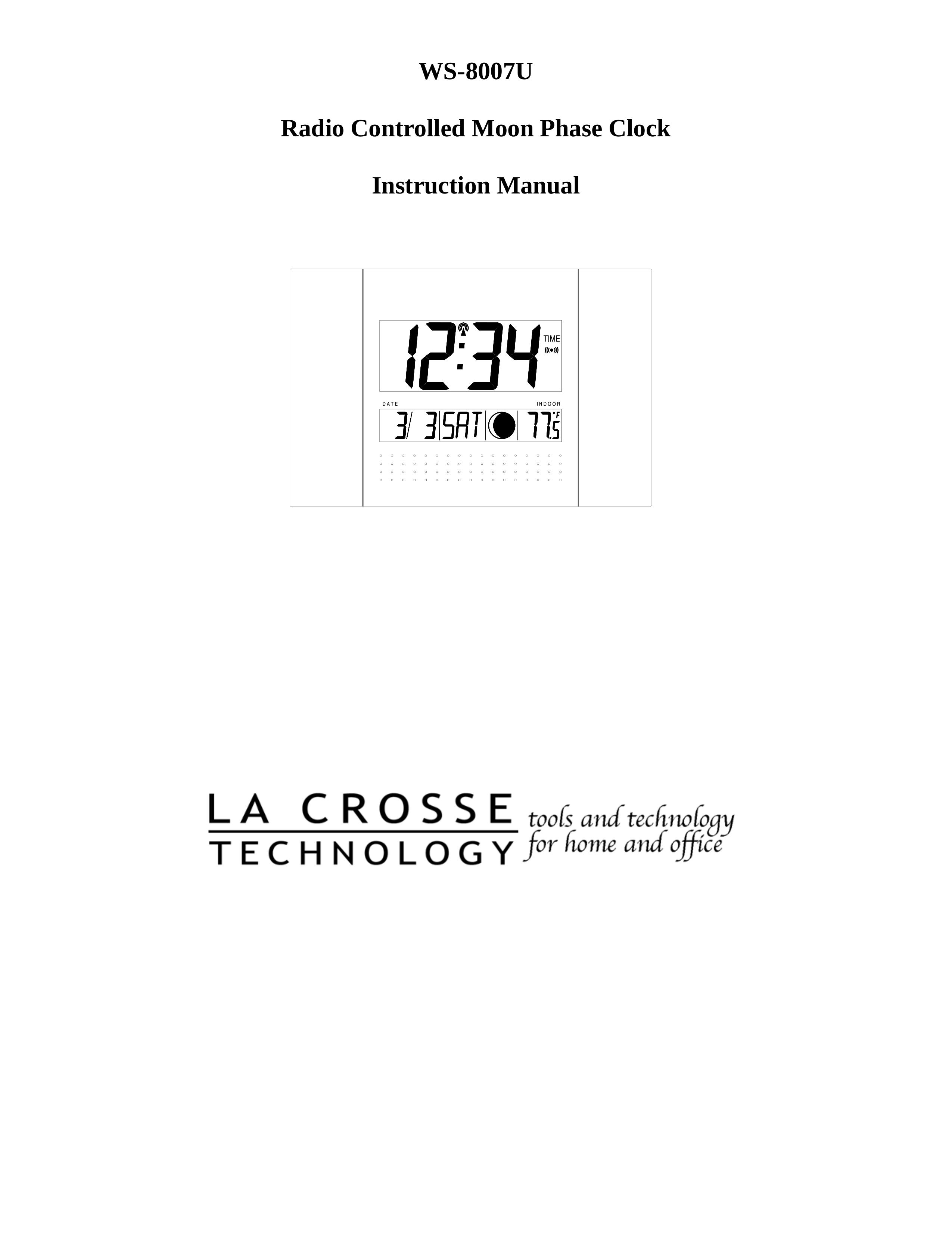 La Crosse Technology WS-8007U Clock Radio User Manual