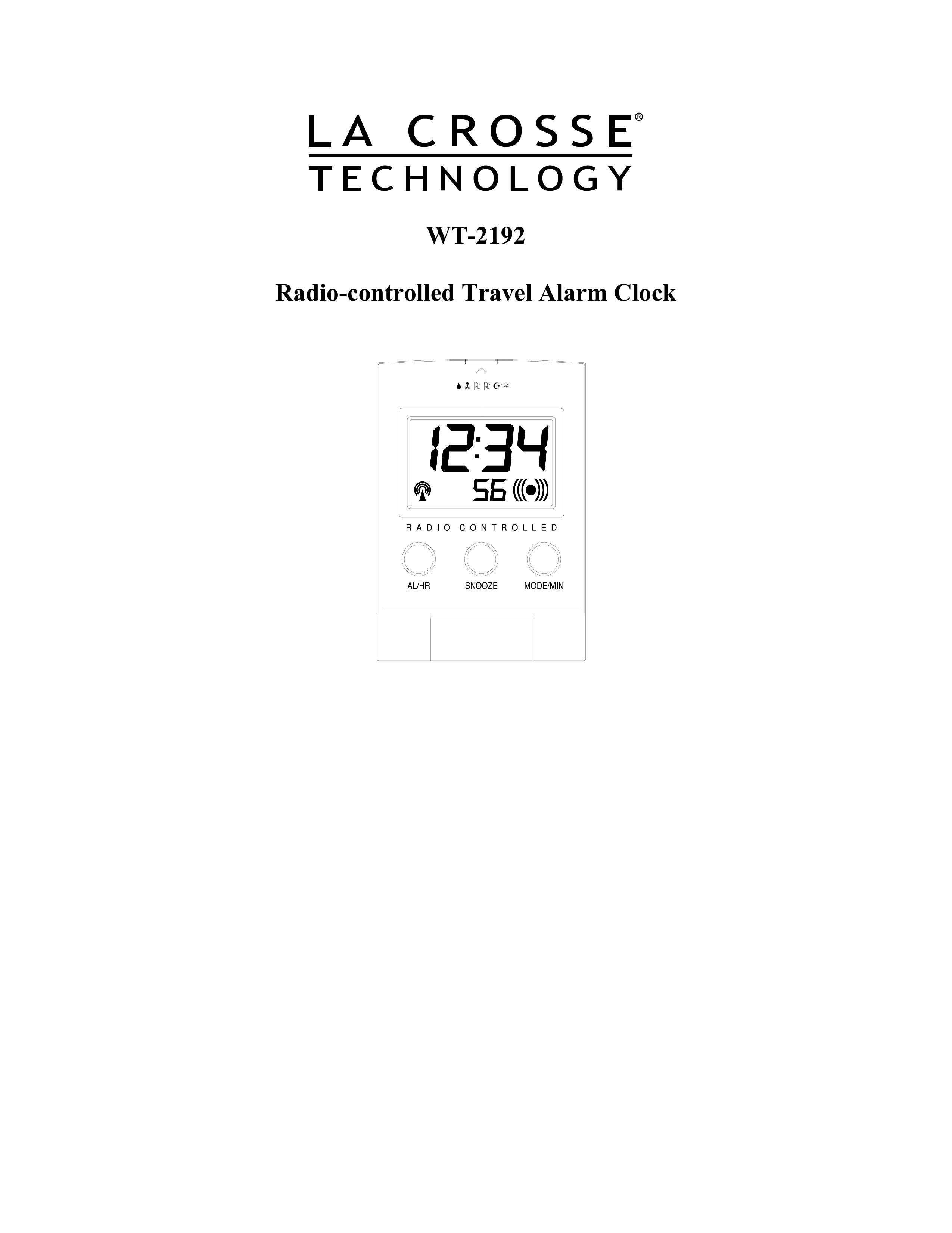 La Crosse Technology WT-2192 Clock Radio User Manual