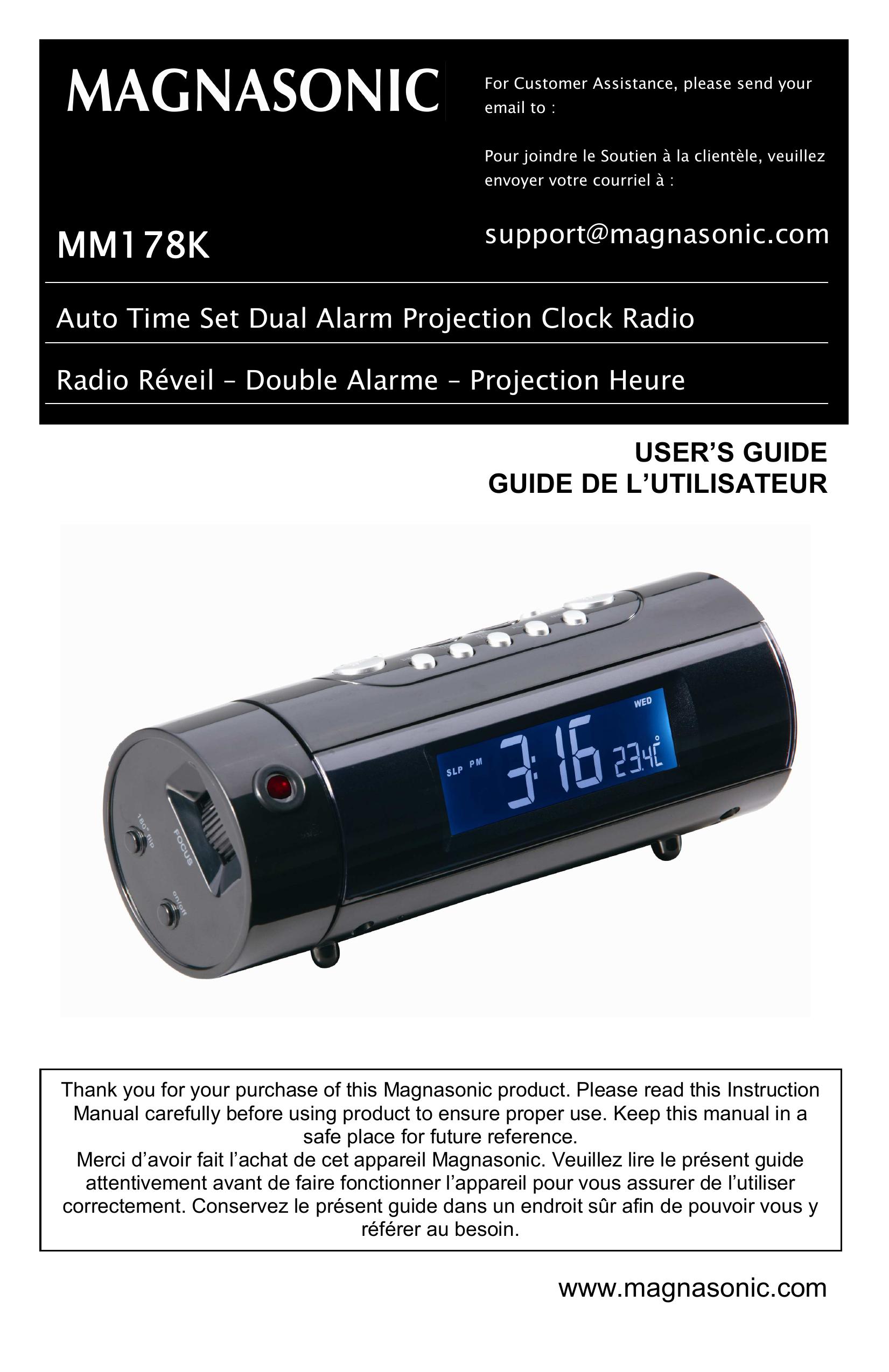 Magnasonic MAG-MM178K Clock Radio User Manual