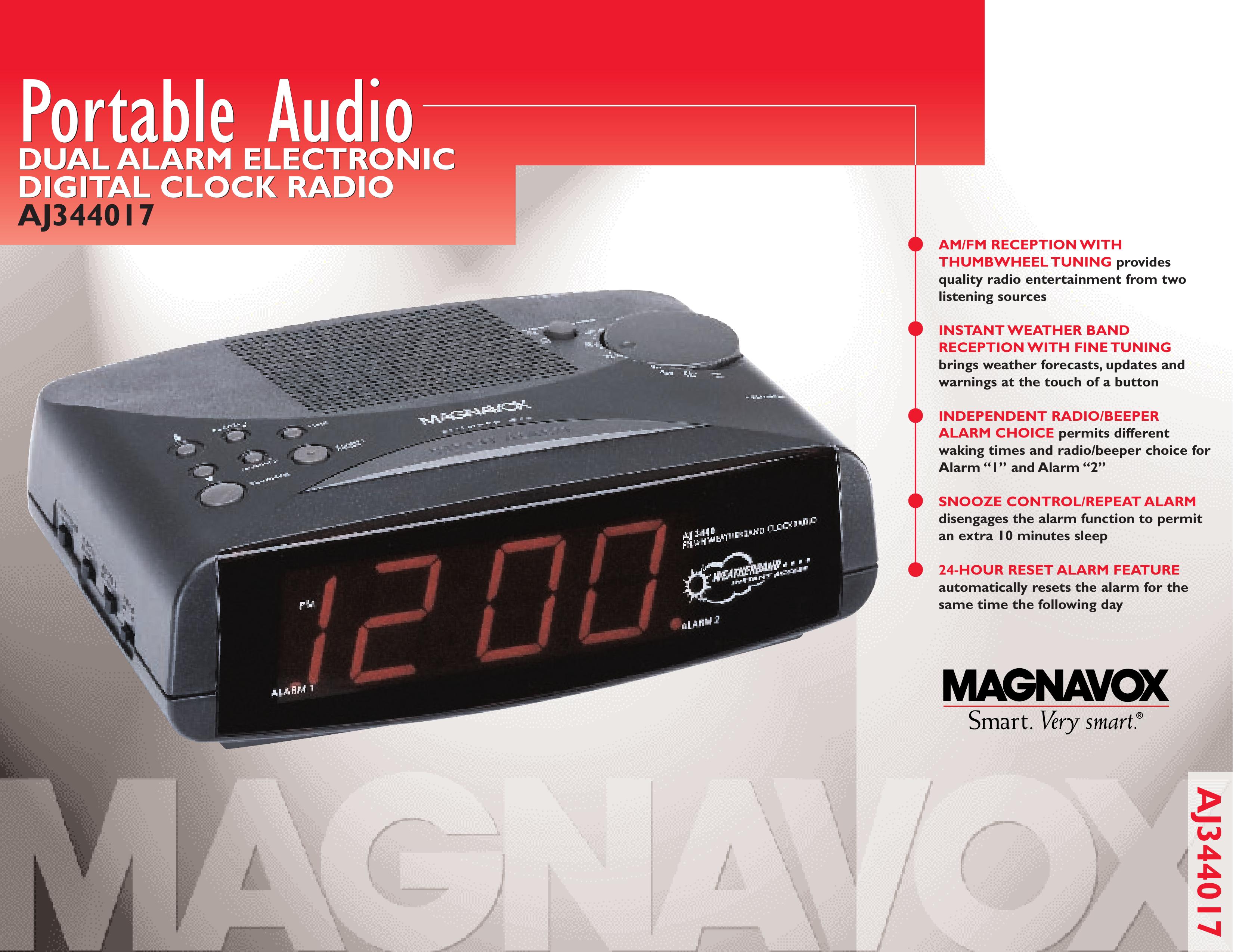 Magnavox AJ344017 Clock Radio User Manual