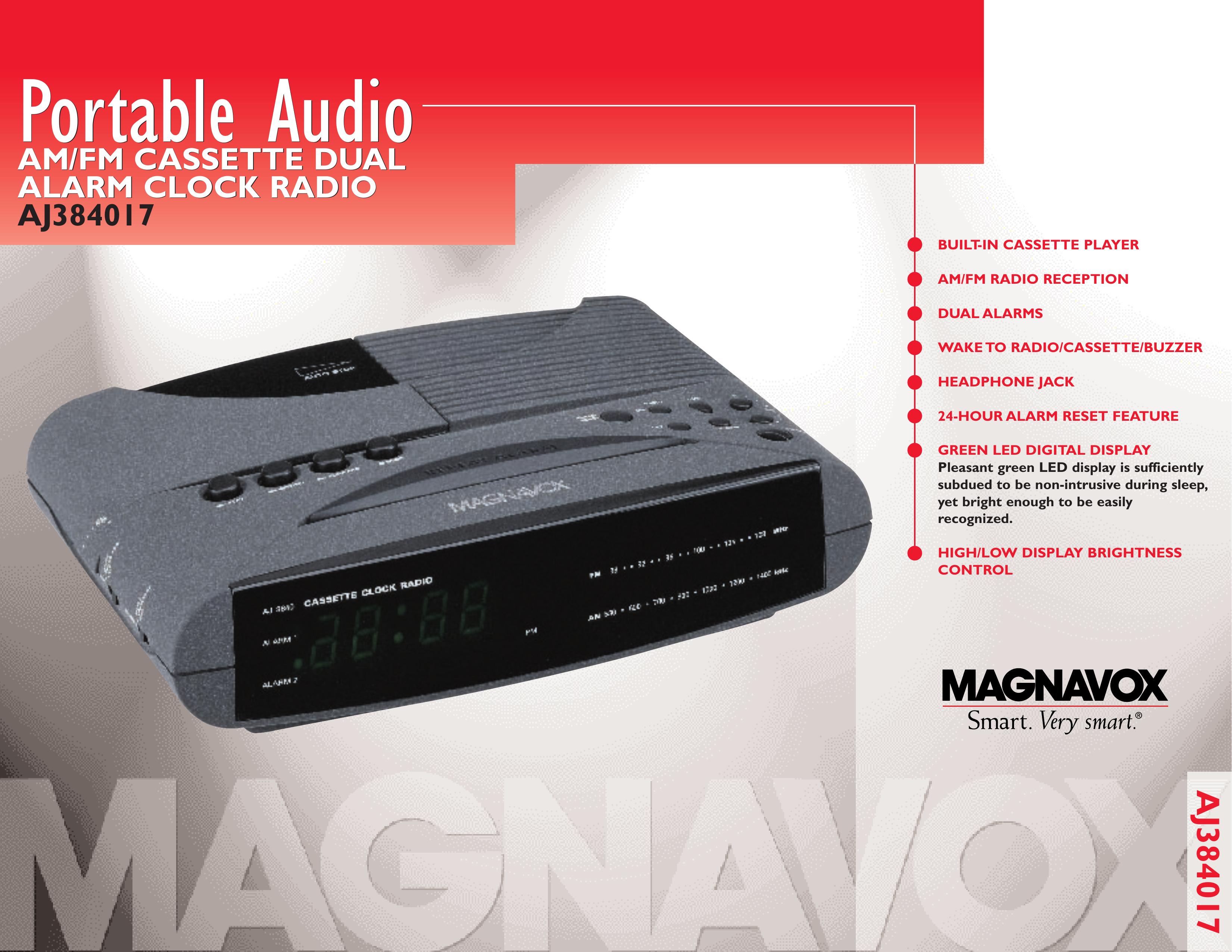 Magnavox AJ384017 Clock Radio User Manual