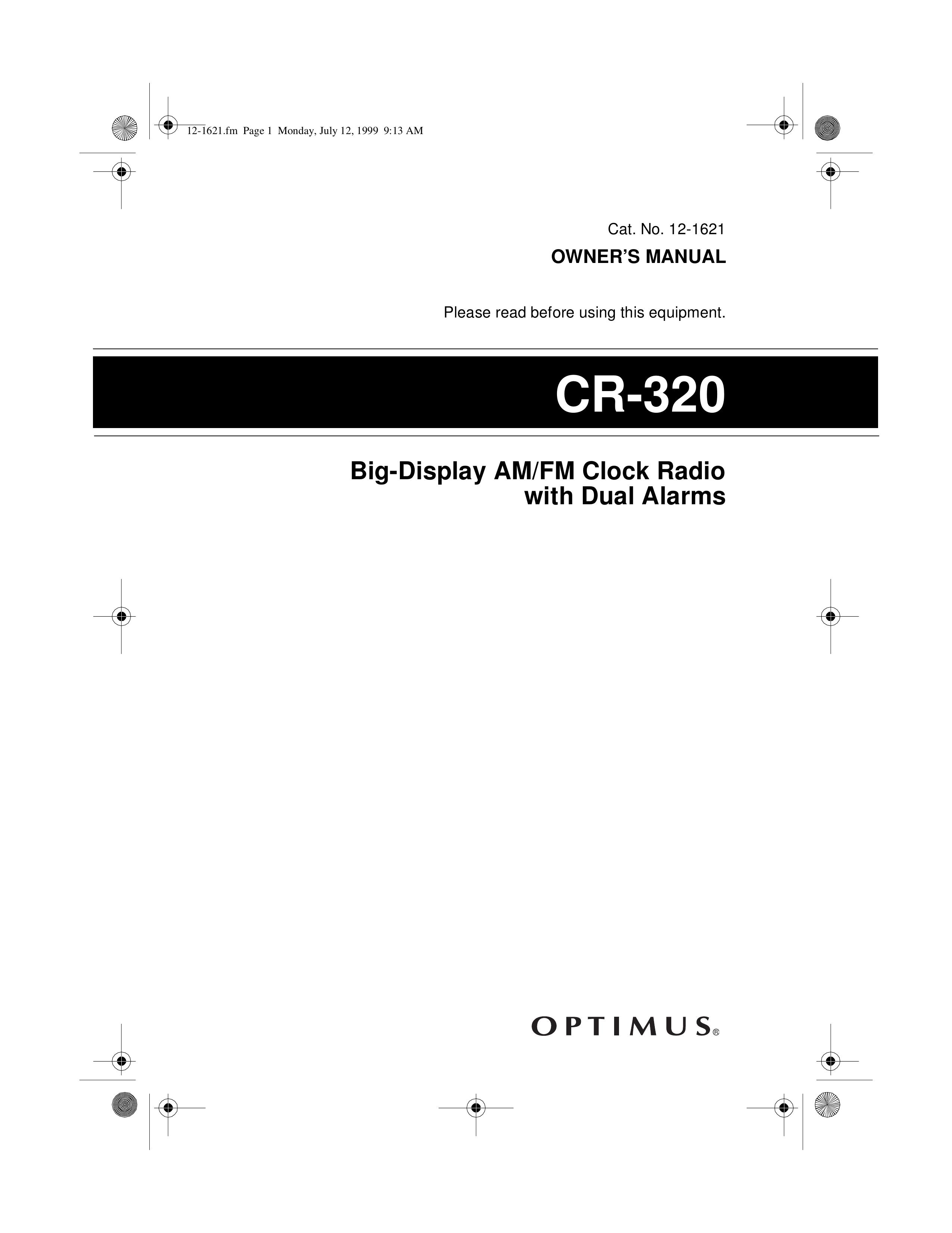 Optimus CR-320 Clock Radio User Manual