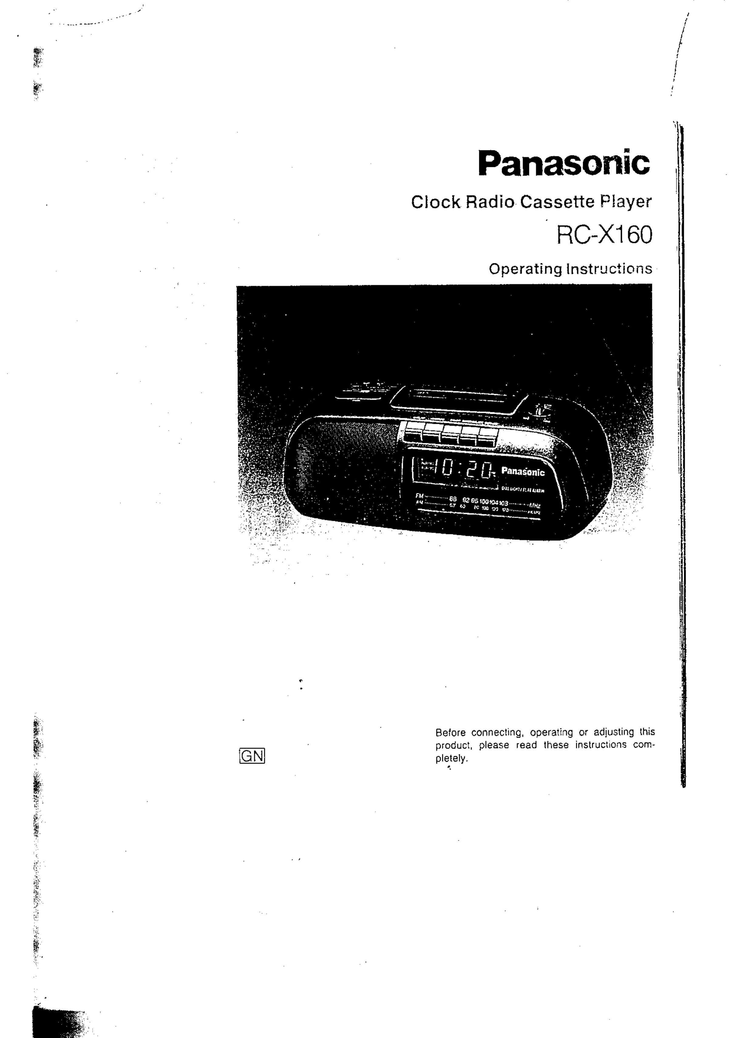 Panasonic RCX160 Clock Radio User Manual