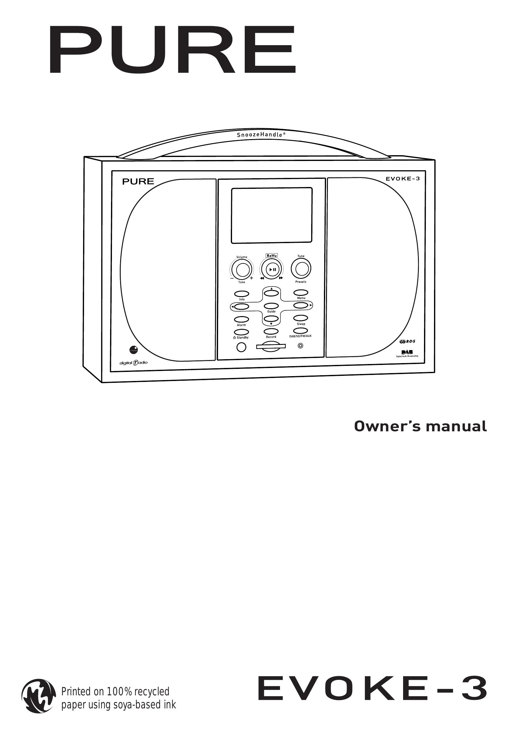 Pure Digital EVOKE-3 Clock Radio User Manual