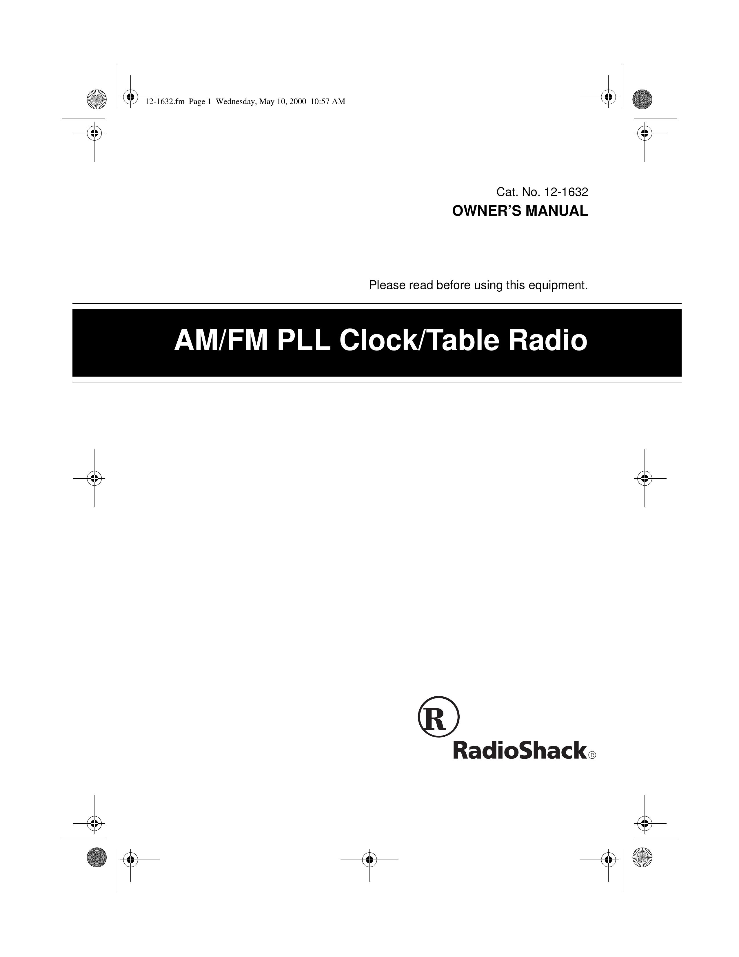 Radio Shack 12-1632 Clock Radio User Manual