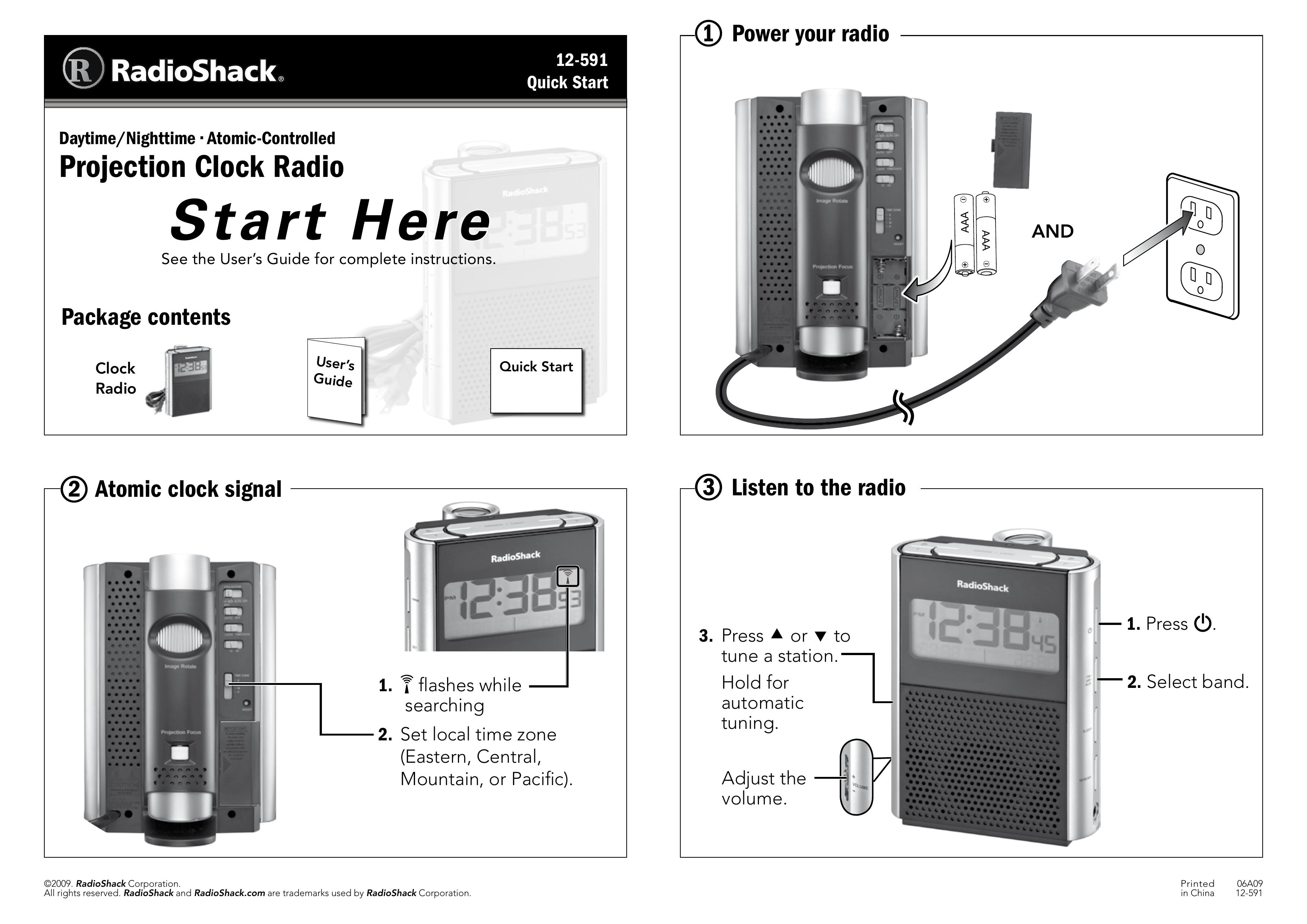 Radio Shack 12-591 Clock Radio User Manual