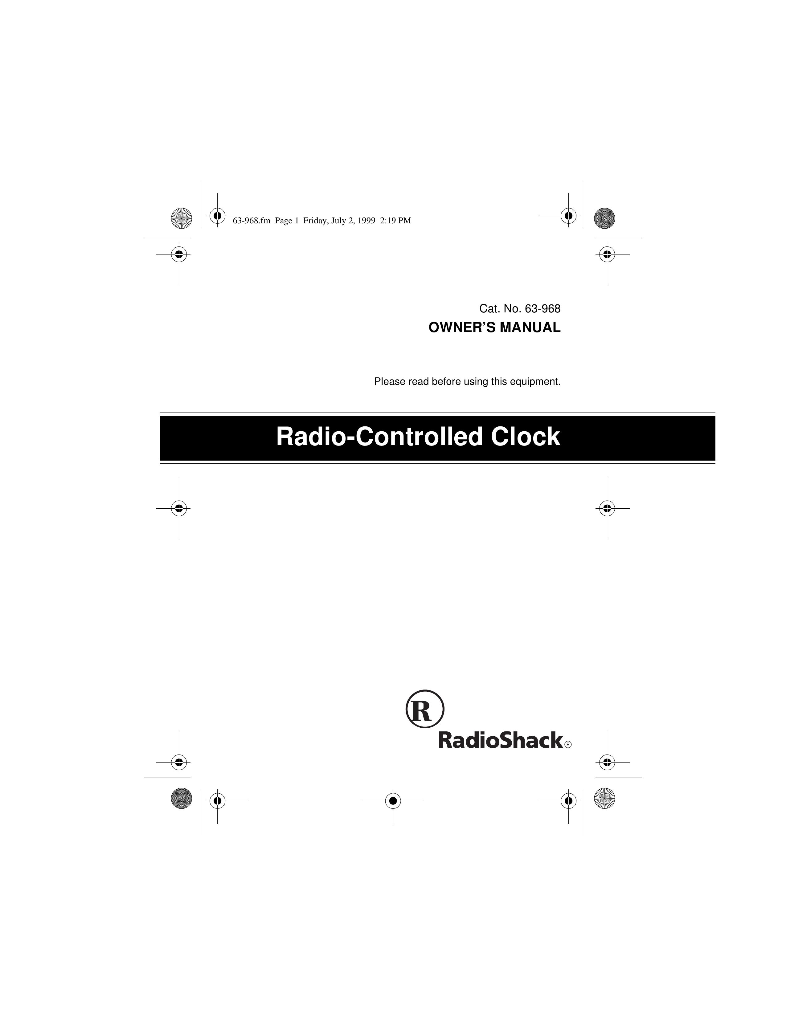 Radio Shack 63-968 Clock Radio User Manual