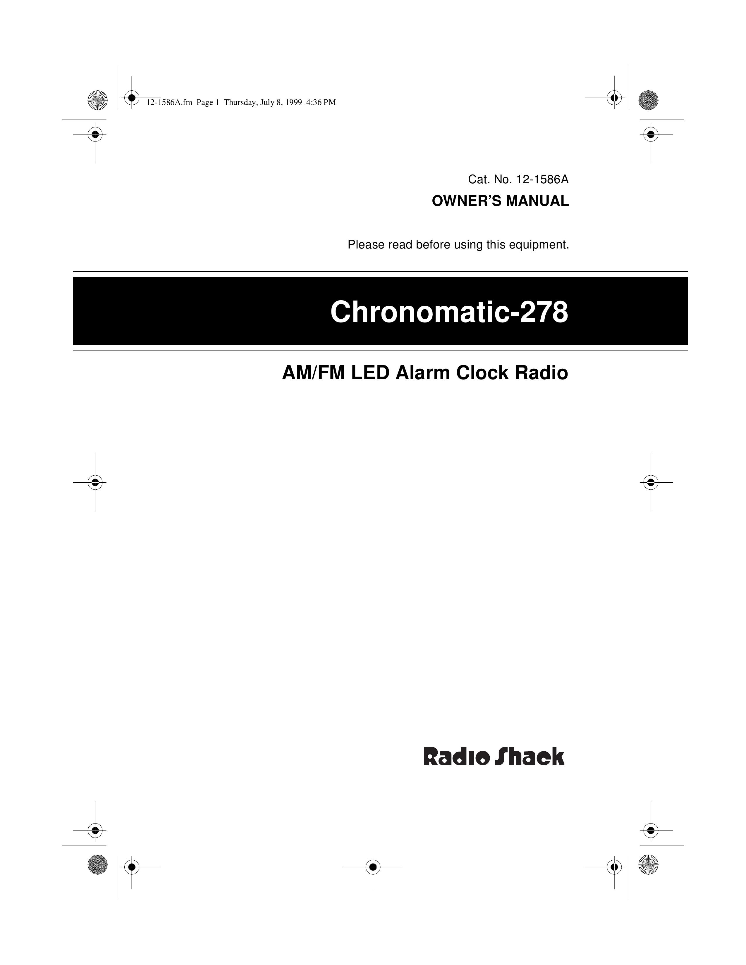 Radio Shack Chronomatic-278 Clock Radio User Manual