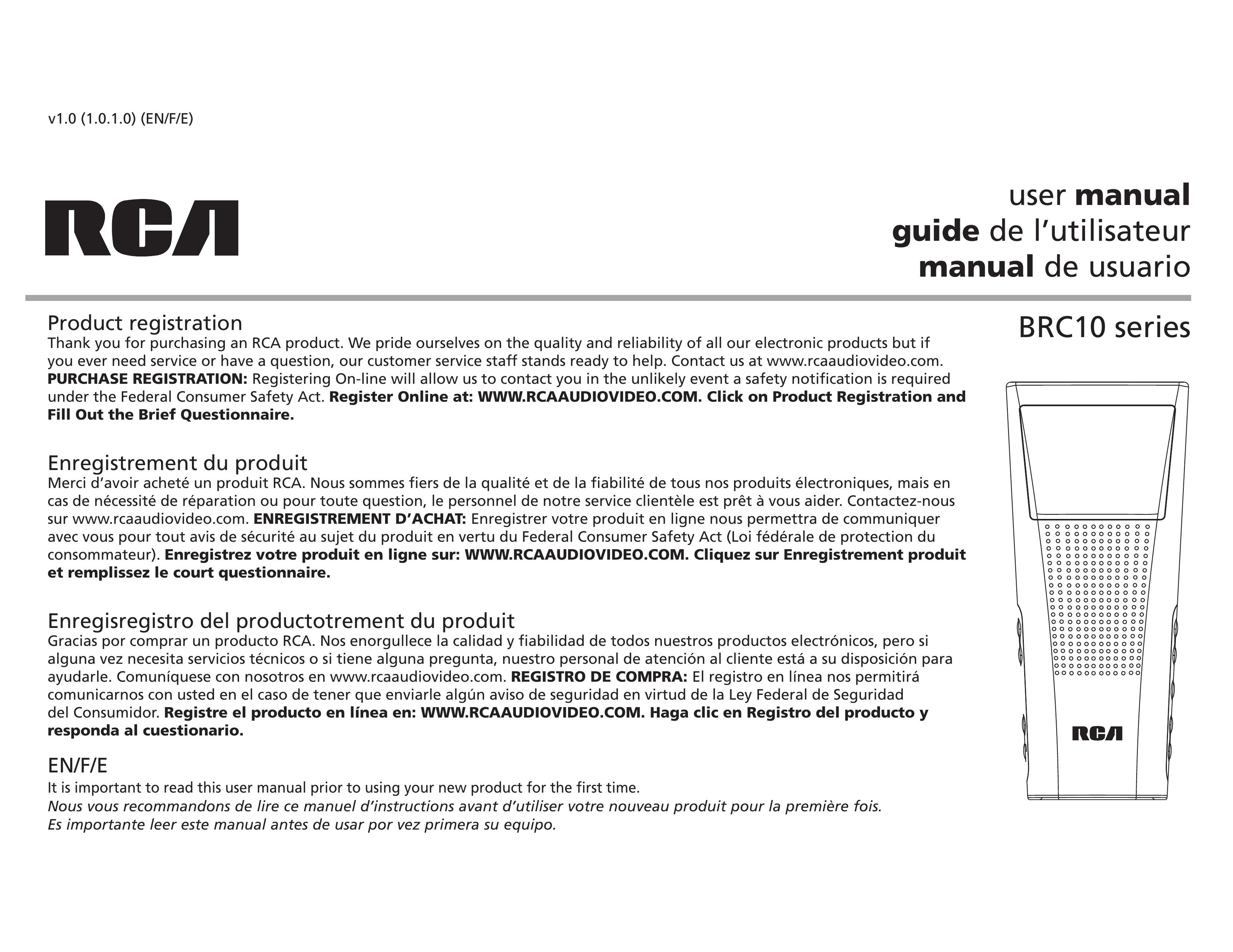 RCA BRC10 Series Clock Radio User Manual