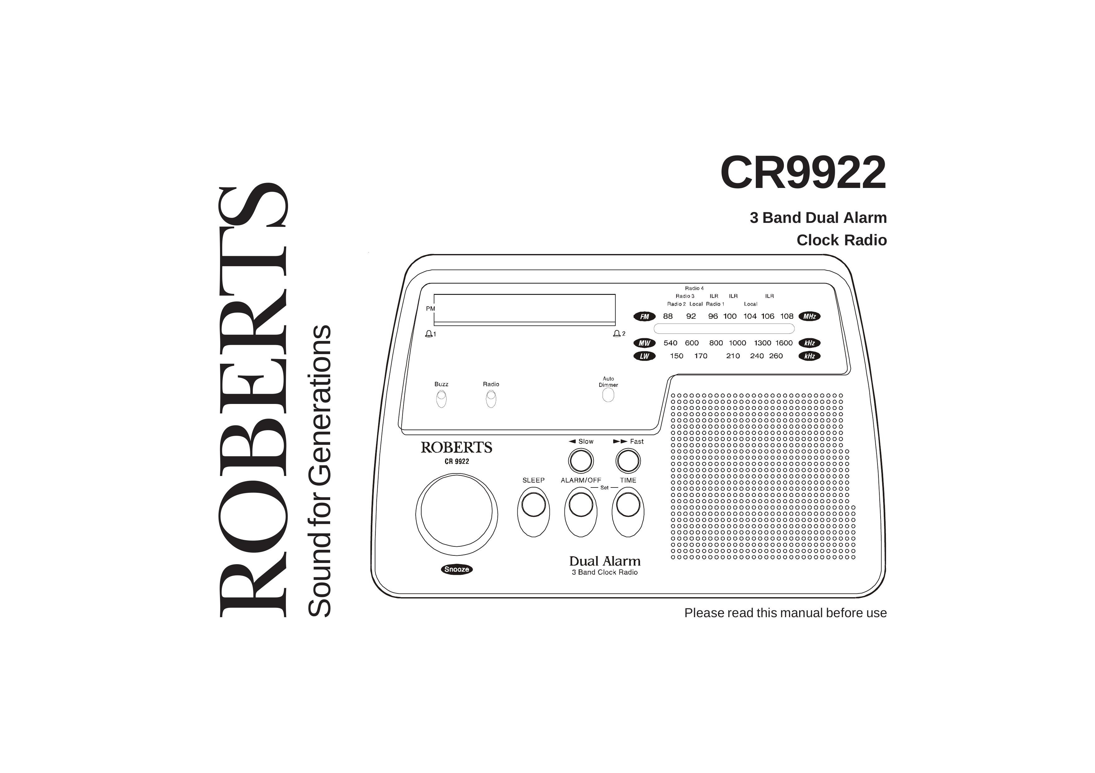 Roberts Radio CR9922 Clock Radio User Manual
