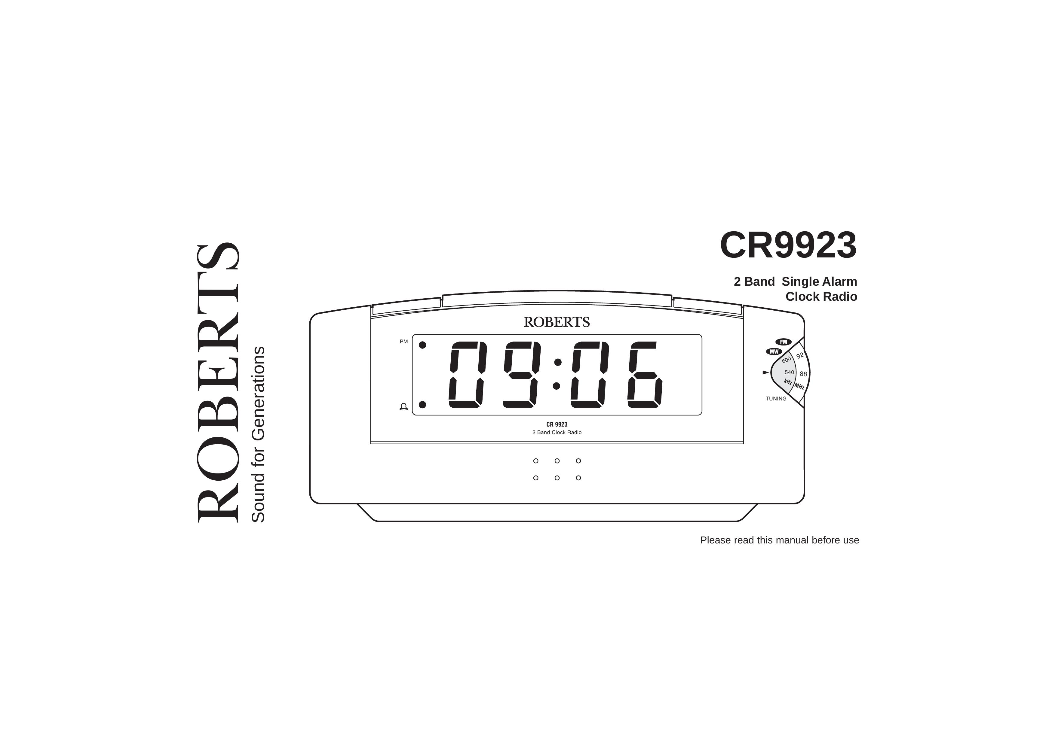 Roberts Radio CR9923 Clock Radio User Manual